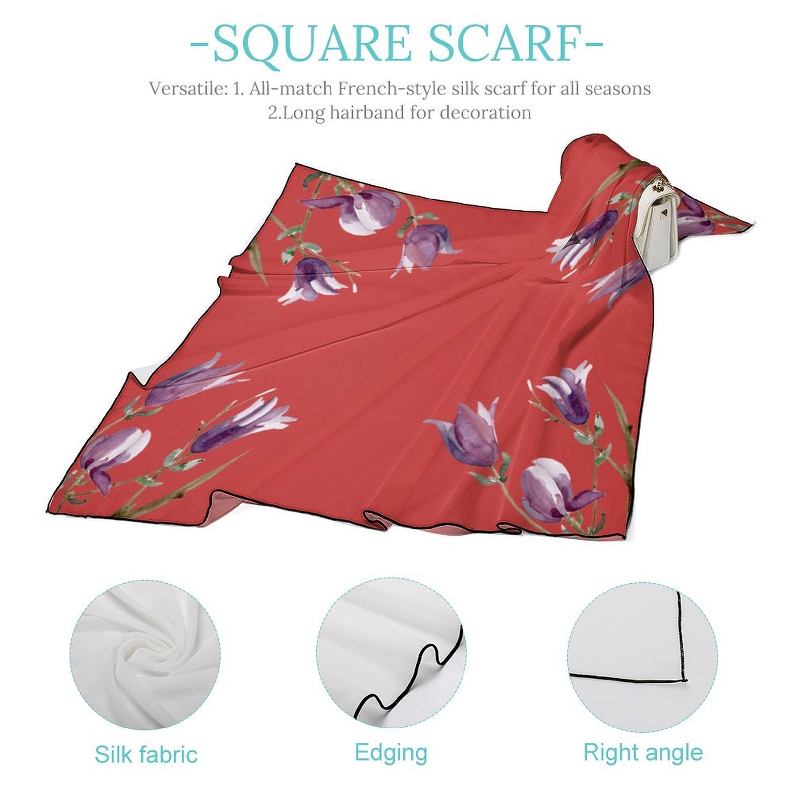 LanaArtSweden Artwork Scarf, 27"x27", 70x70 cm - Lana Art Sweden