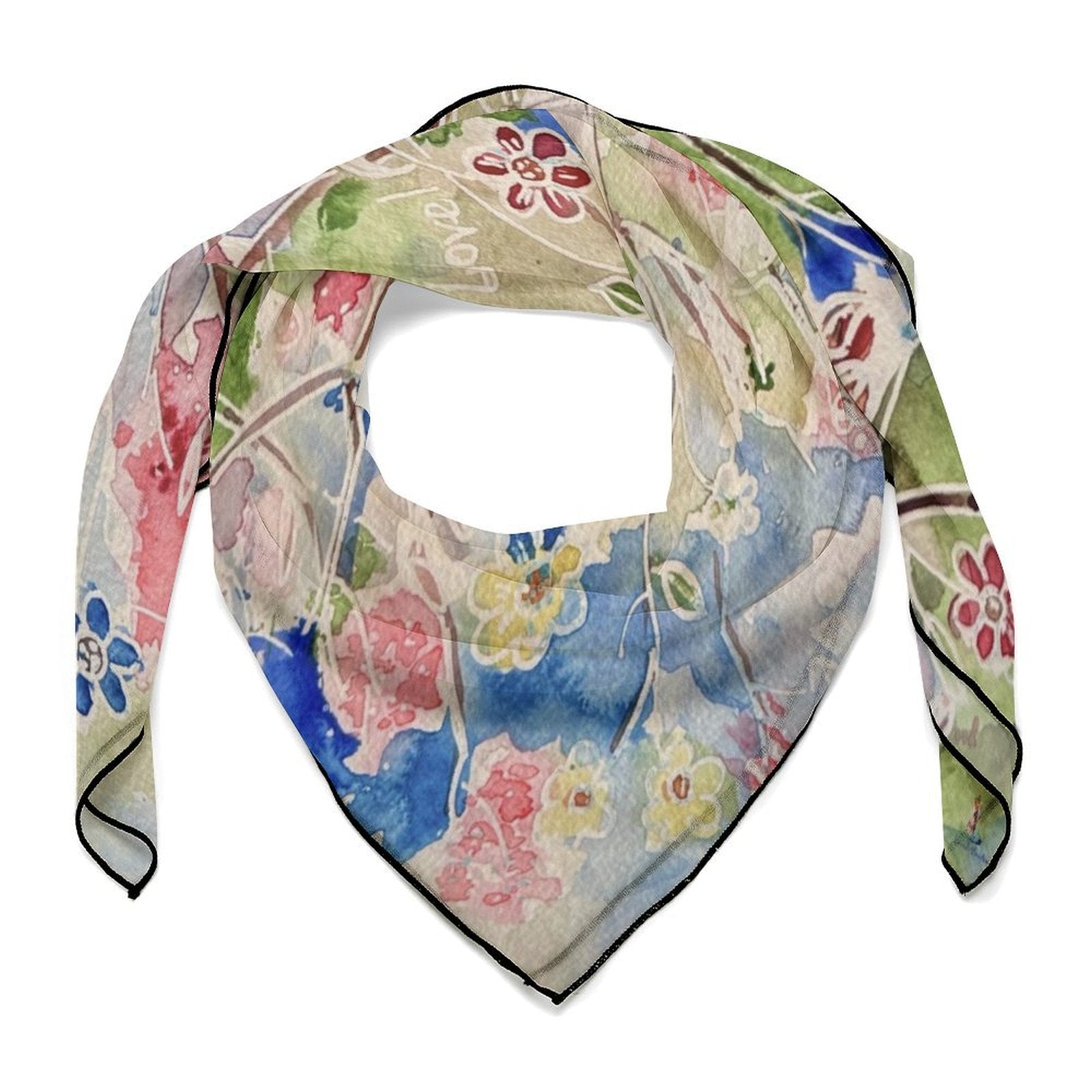 LanaArtSweden Artwork Scarf, 27"x27", 70x70 cm - Lana Art Sweden
