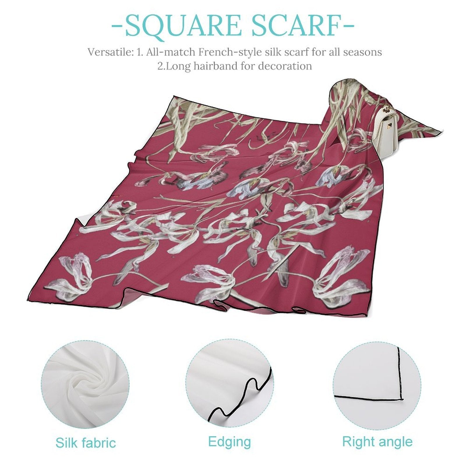 LanaArtSweden Artwork Scarf, 27"x27", 70x70 cm - Lana Art Sweden