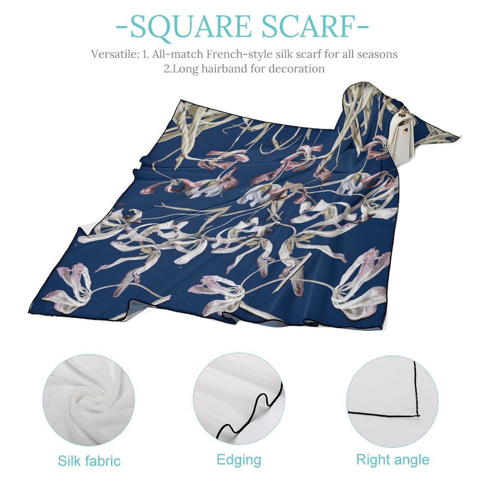 LanaArtSweden Artwork Scarf, 27"x27", 70x70 cm - Lana Art Sweden