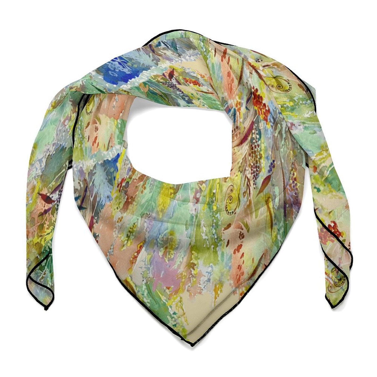 LanaArtSweden Artwork Scarf, 27"x27", 70x70 cm - Lana Art Sweden