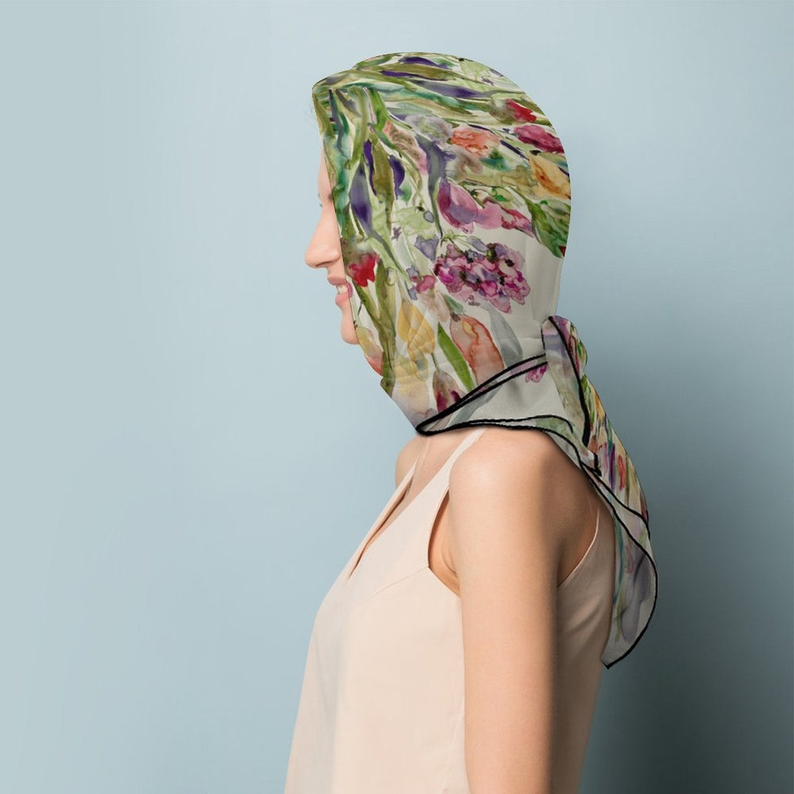 LanaArtSweden Artwork Scarf, 27"x27", 70x70 cm - Lana Art Sweden
