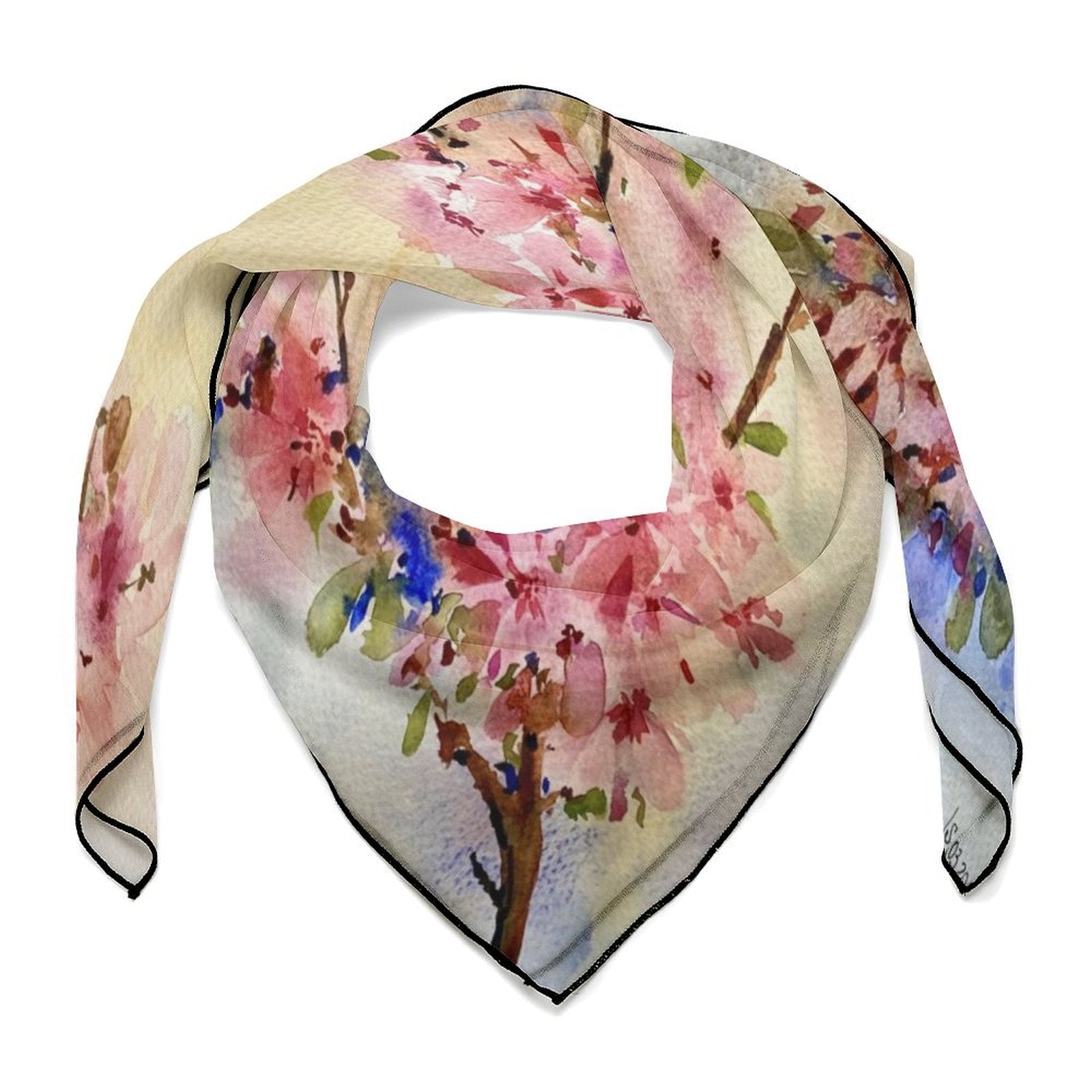 LanaArtSweden Artwork Scarf, 27"x27", 70x70 cm - Lana Art Sweden