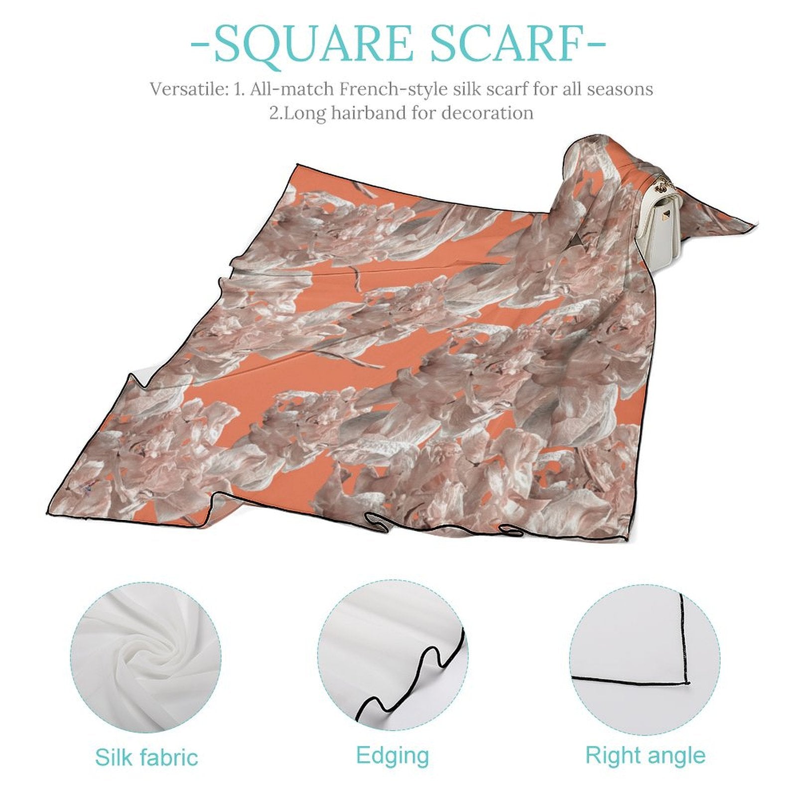 LanaArtSweden Artwork Scarf, 27"x27", 70x70 cm - Lana Art Sweden