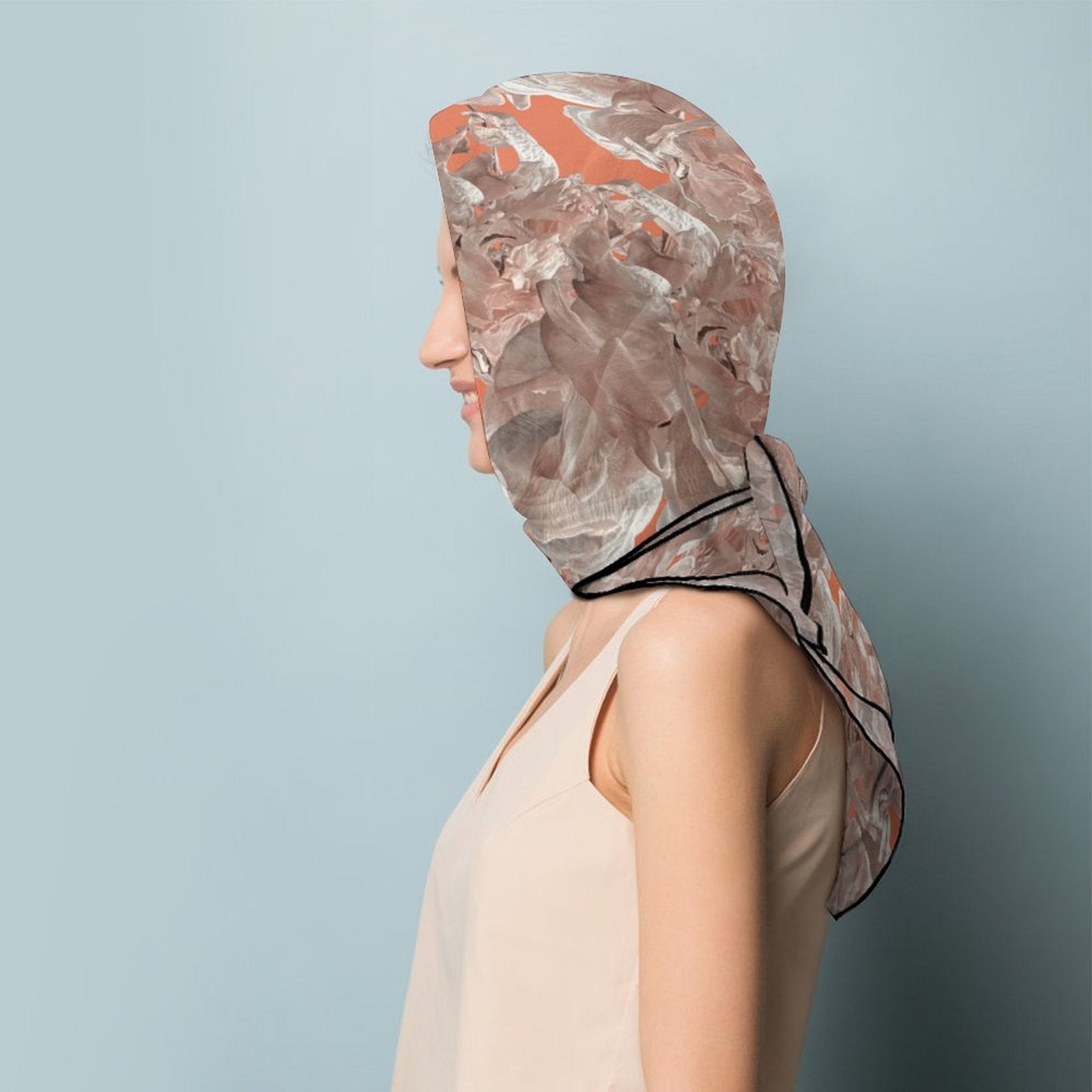 LanaArtSweden Artwork Scarf, 27"x27", 70x70 cm - Lana Art Sweden
