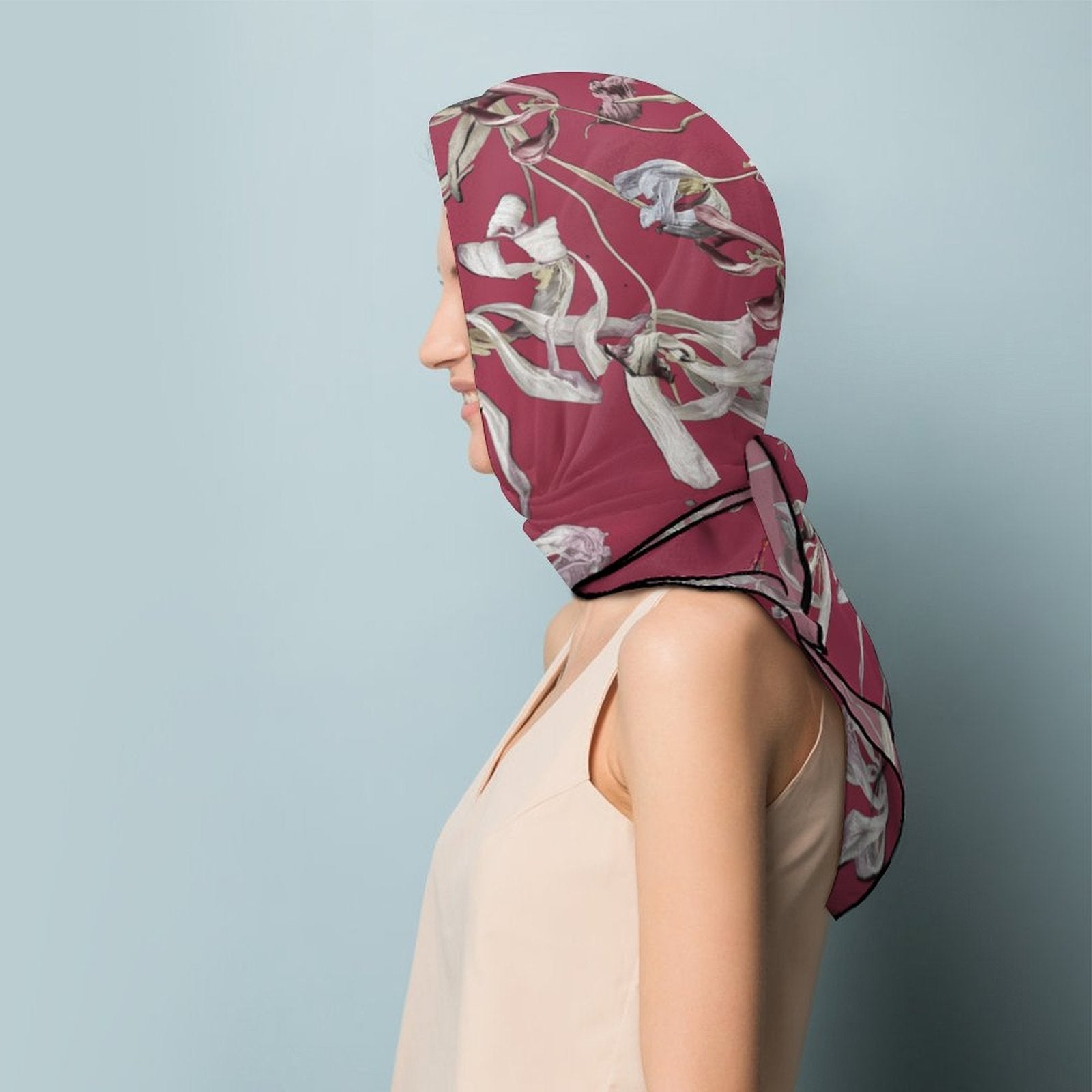 LanaArtSweden Artwork Scarf, 27"x27", 70x70 cm - Lana Art Sweden