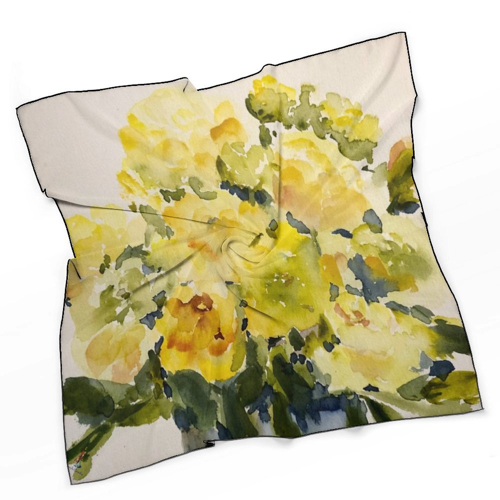 LanaArtSweden Artwork Scarf, 27"x27", 70x70 cm - Lana Art Sweden