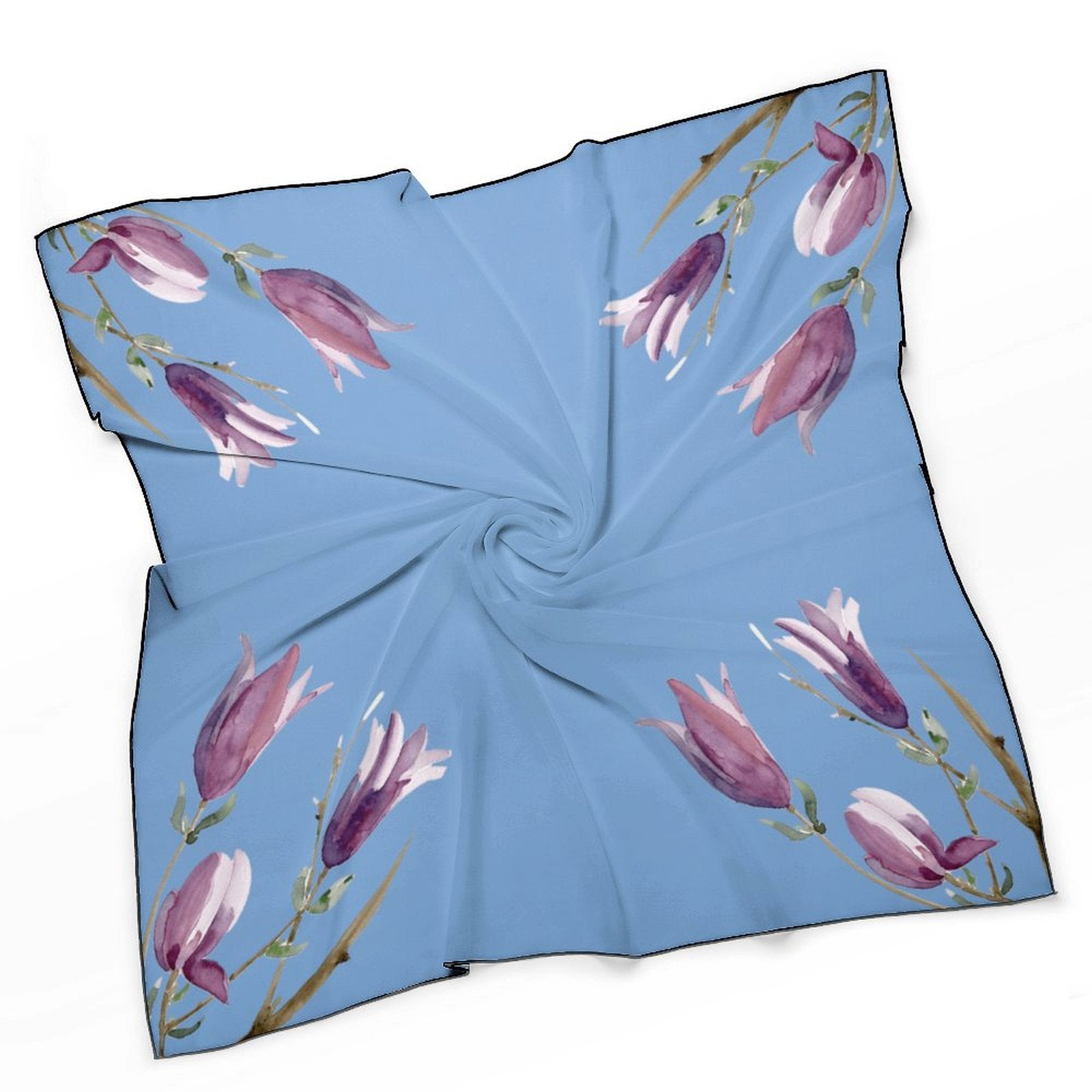 LanaArtSweden Artwork Scarf, 27"x27", 70x70 cm - Lana Art Sweden