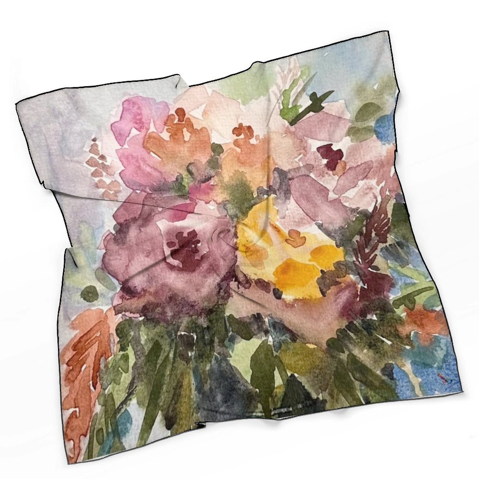 LanaArtSweden Artwork Scarf, 27"x27", 70x70 cm - Lana Art Sweden