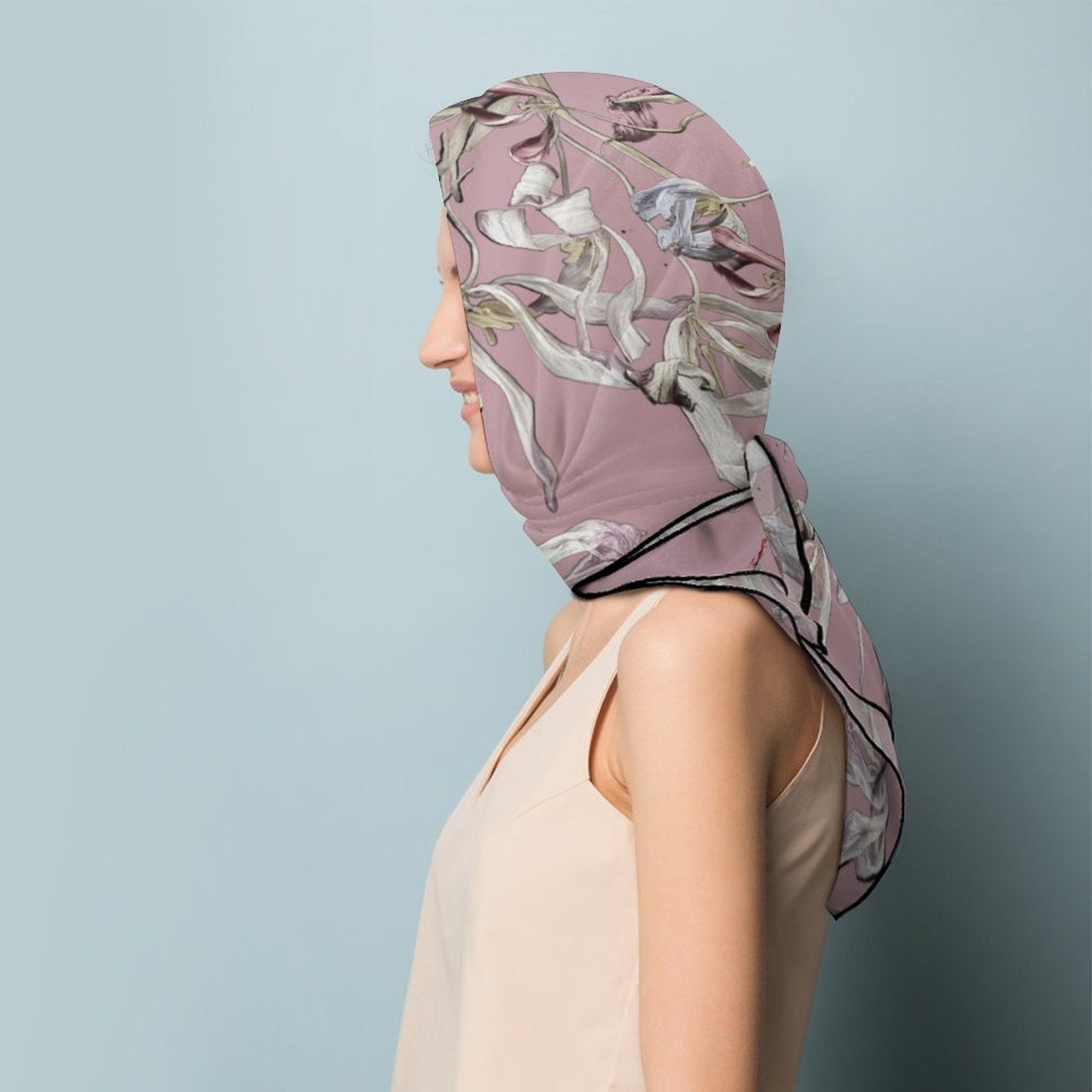 LanaArtSweden Artwork Scarf, 27"x27", 70x70 cm - Lana Art Sweden