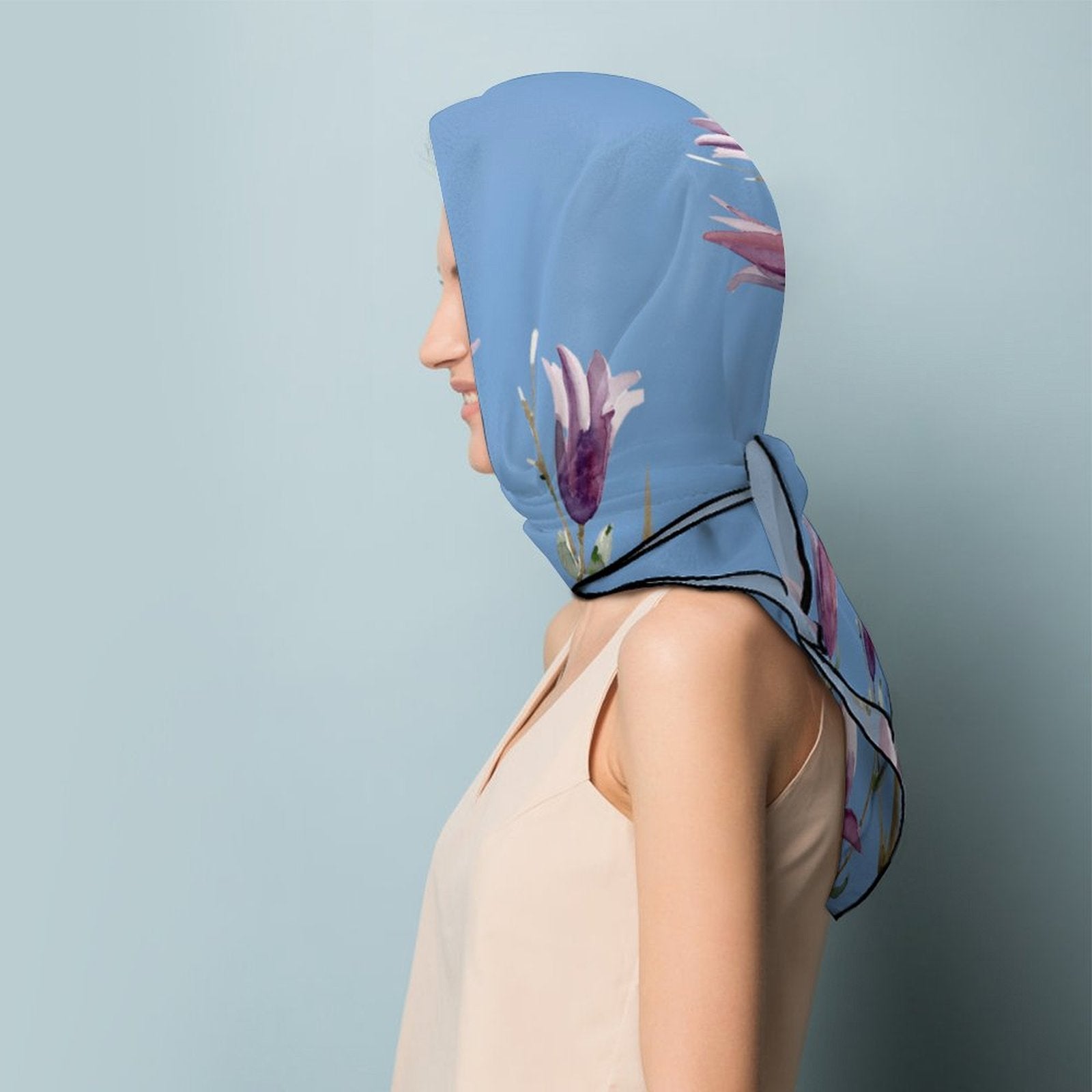 LanaArtSweden Artwork Scarf, 27"x27", 70x70 cm - Lana Art Sweden