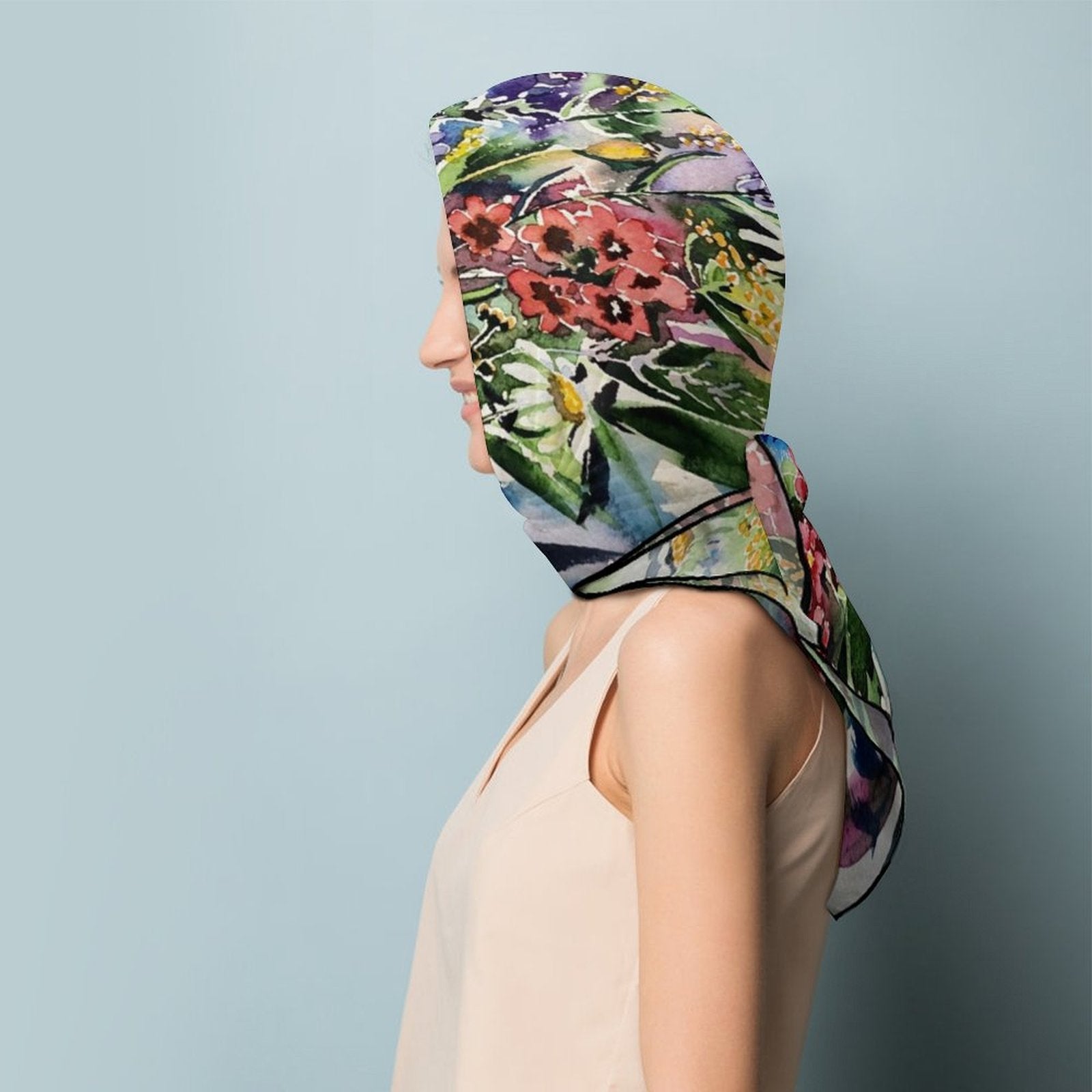 LanaArtSweden Artwork Scarf, 27"x27", 70x70 cm - Lana Art Sweden