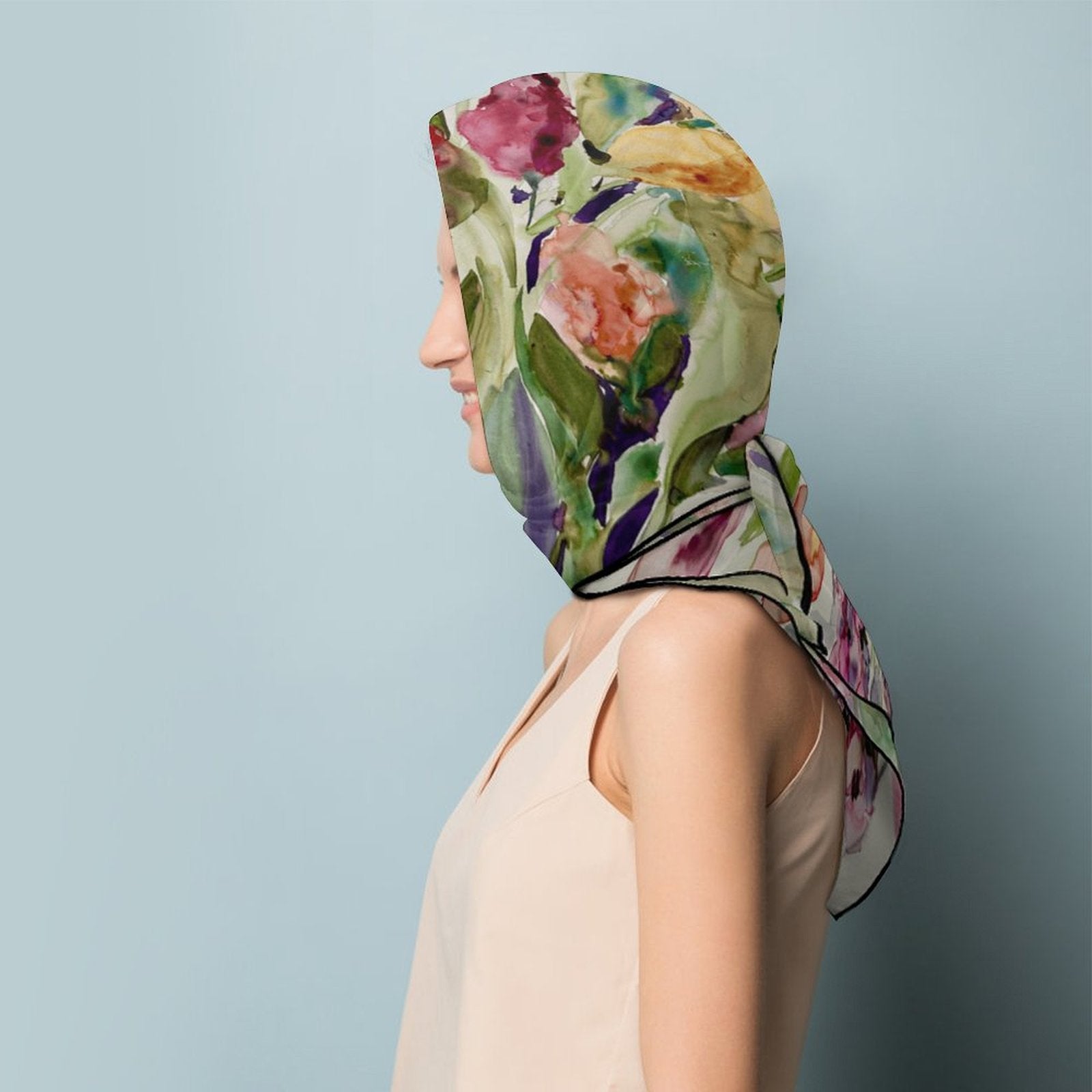 LanaArtSweden Artwork Scarf, 27"x27", 70x70 cm - Lana Art Sweden