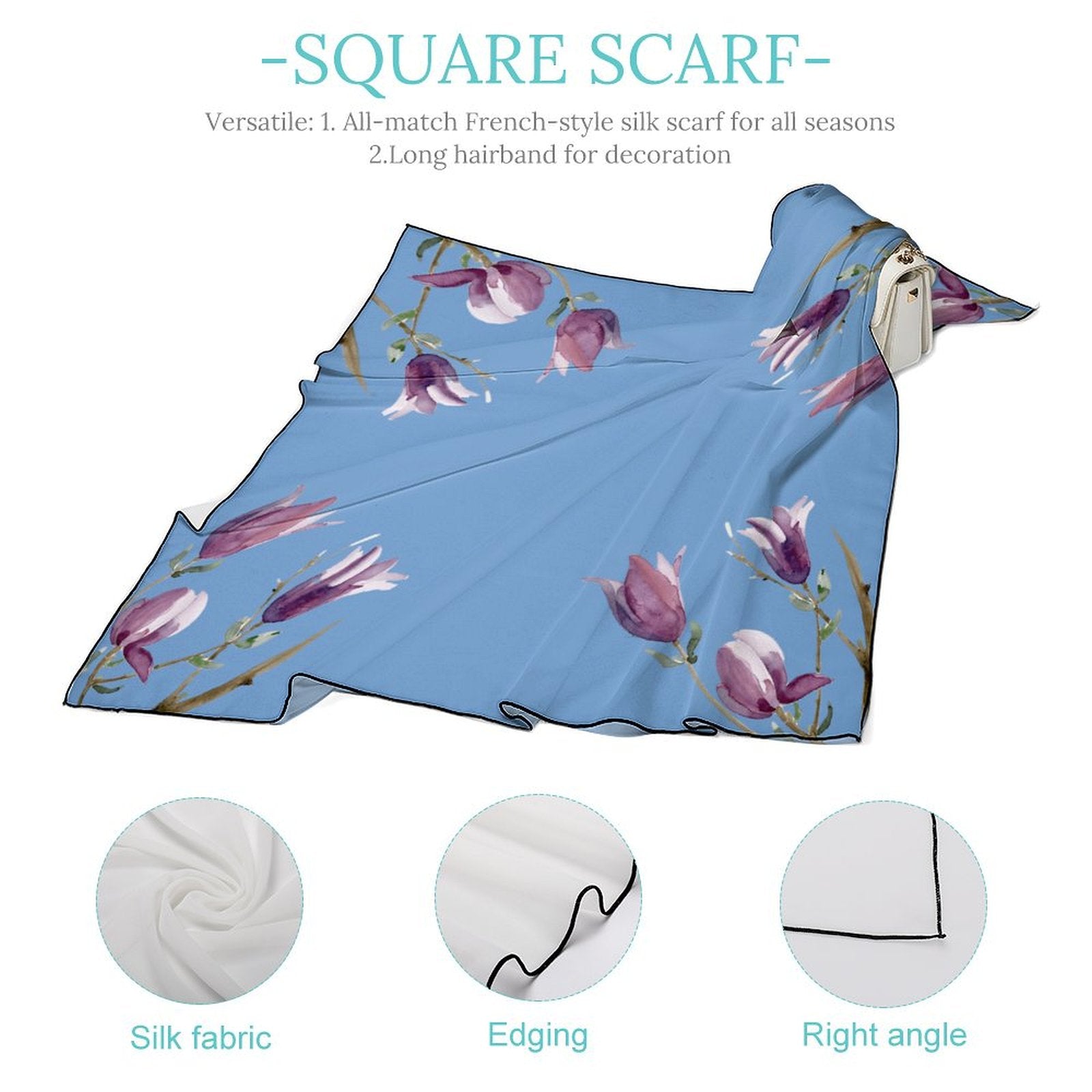 LanaArtSweden Artwork Scarf, 27"x27", 70x70 cm - Lana Art Sweden