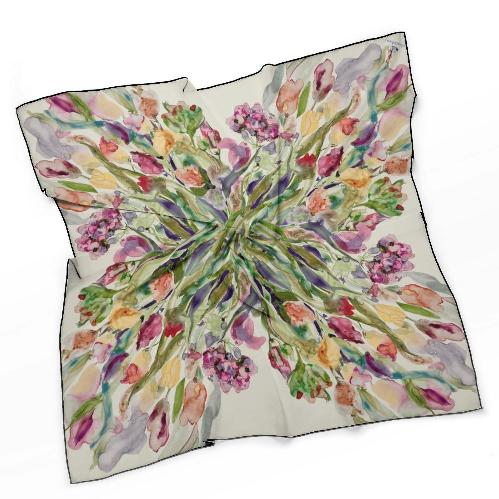 LanaArtSweden Artwork Scarf, 27"x27", 70x70 cm - Lana Art Sweden