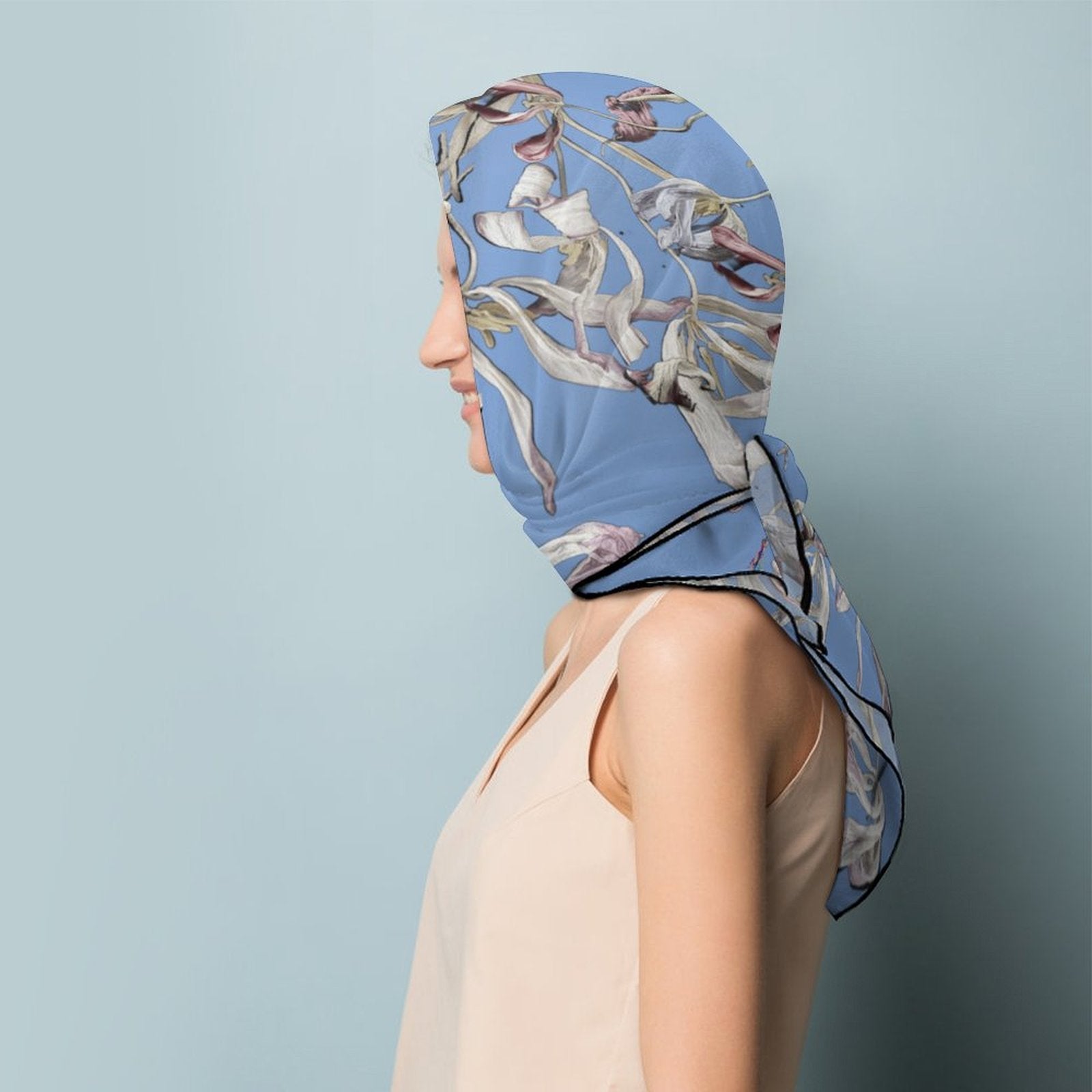 LanaArtSweden Artwork Scarf, 27"x27", 70x70 cm - Lana Art Sweden