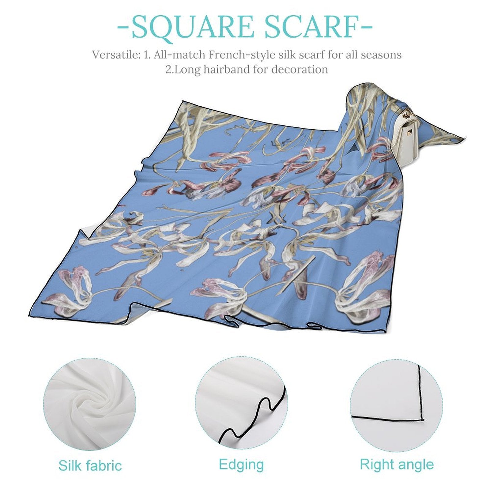 LanaArtSweden Artwork Scarf, 27"x27", 70x70 cm - Lana Art Sweden