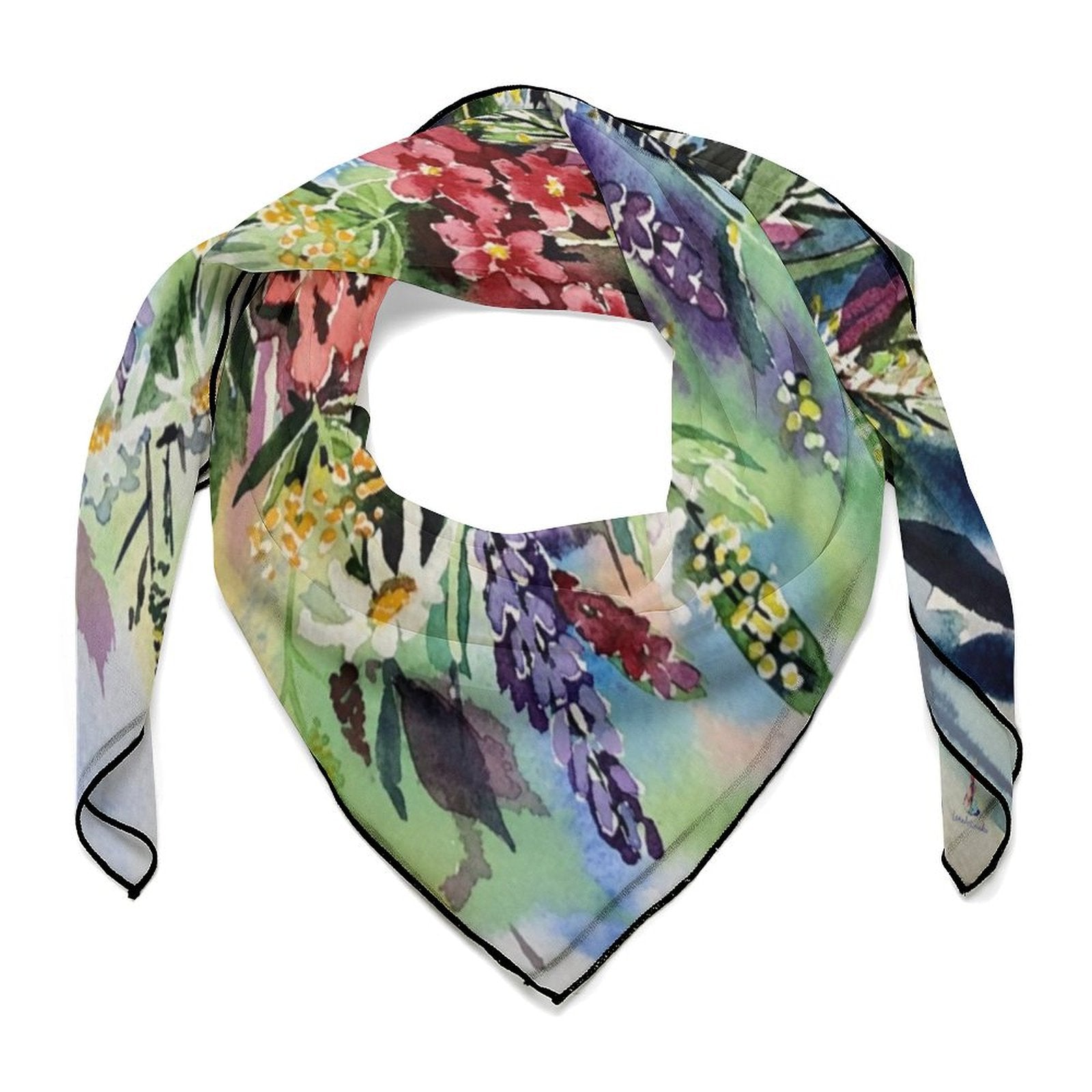 LanaArtSweden Artwork Scarf, 27"x27", 70x70 cm - Lana Art Sweden
