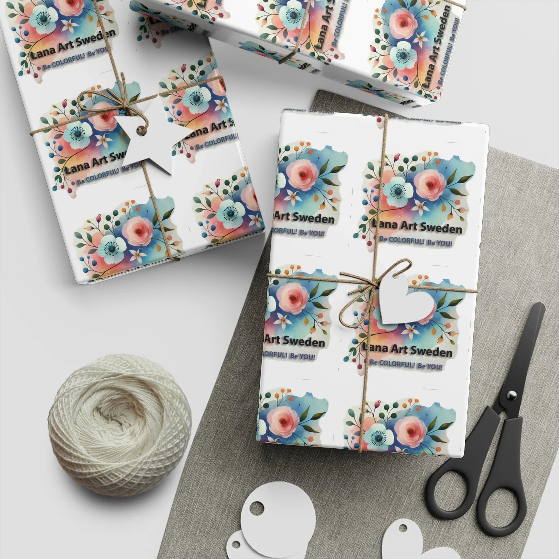 LanaArtSweden Logo Gift Wrapping Paper Sheets, 1pc - Lana Art Sweden