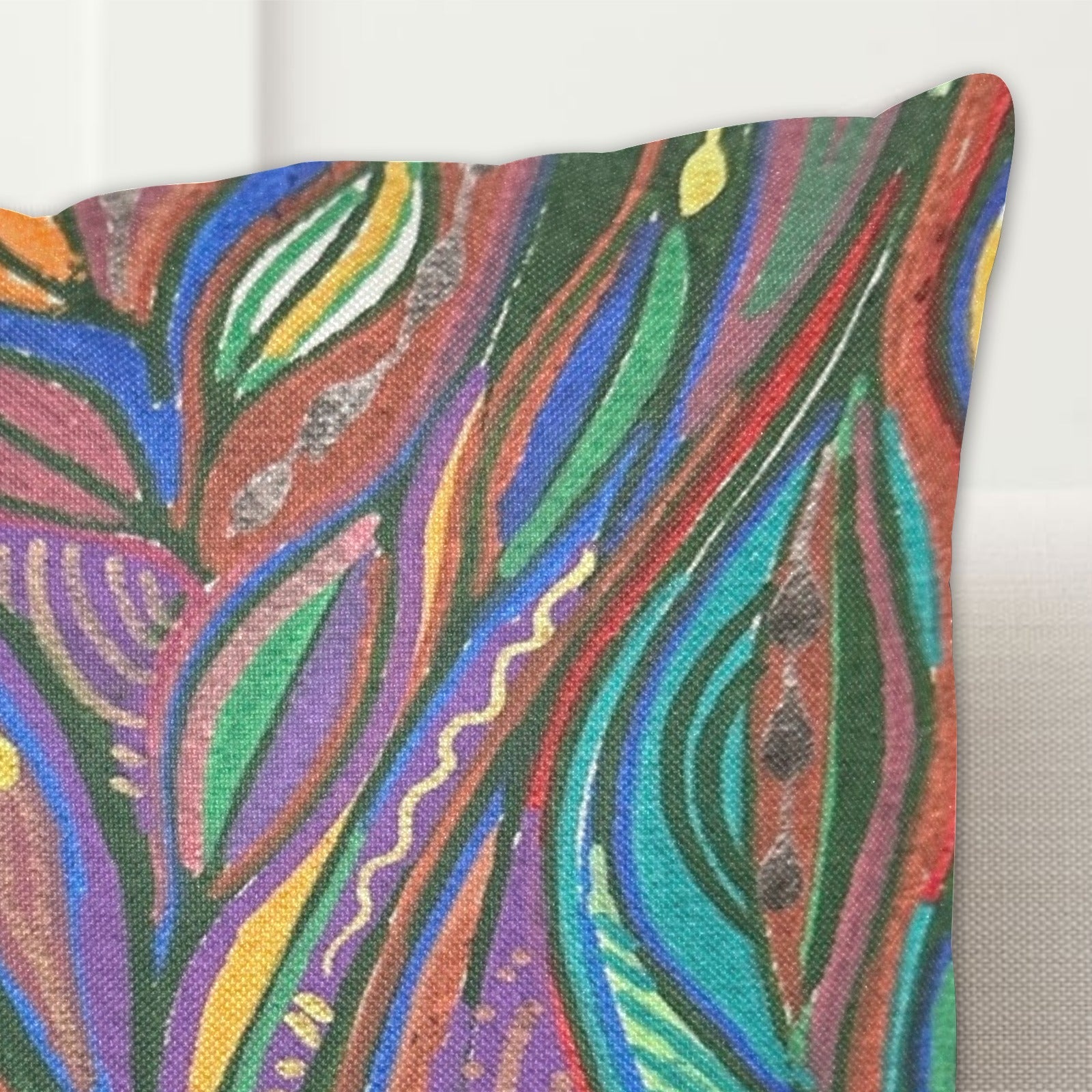 Lanterna and Lined tulips Linen Zippered Pillowcase 18"x18"(Pack of 2) - Lana Art Sweden