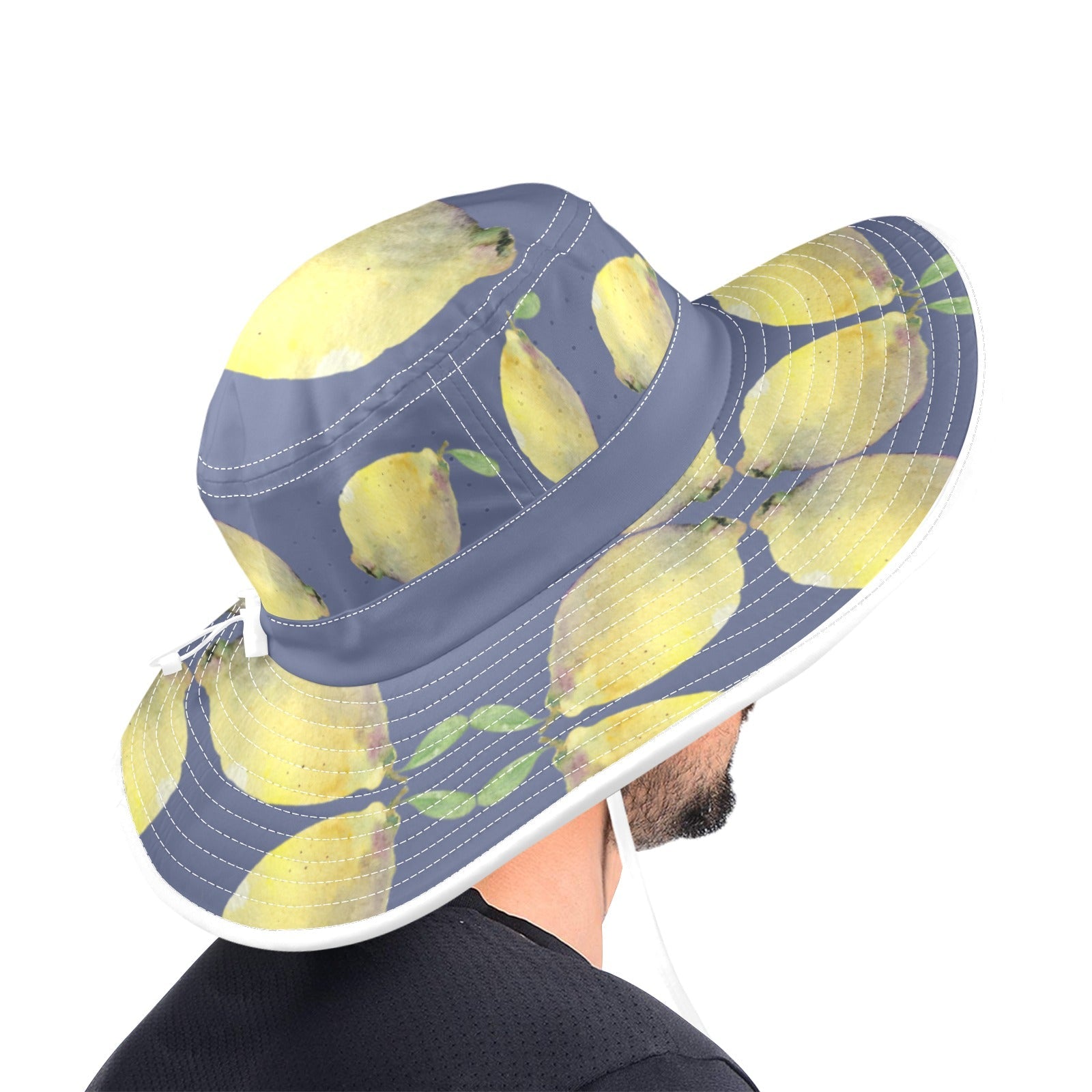 Lemon Dusk Wide Brim Bucket Hat - Lana Art Sweden
