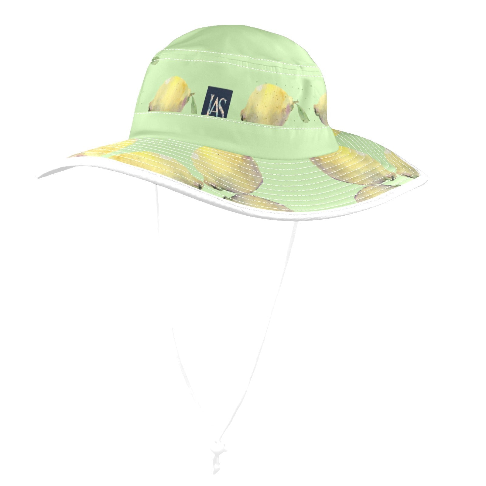 Lemon Lime Cream Wide Brim Bucket Hat - Lana Art Sweden