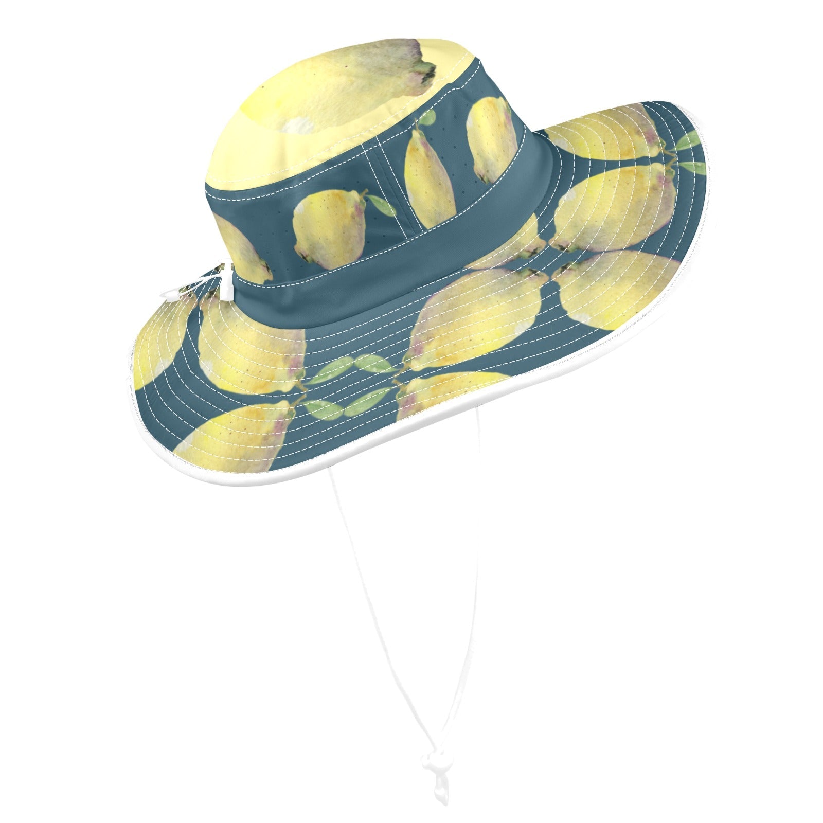 Lemon Ocean Lemon Wide Brim Bucket Hat - Lana Art Sweden