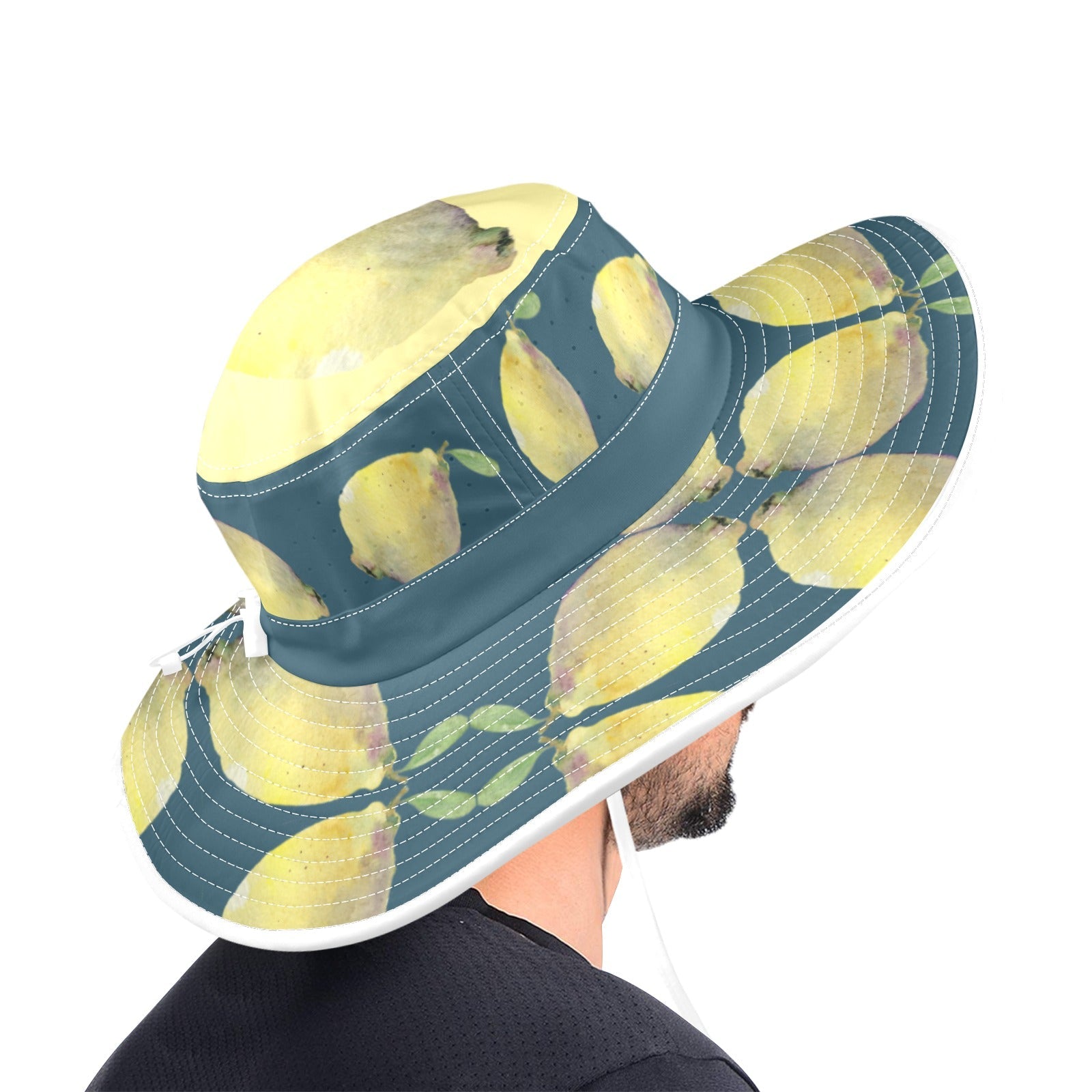 Lemon Ocean Lemon Wide Brim Bucket Hat - Lana Art Sweden