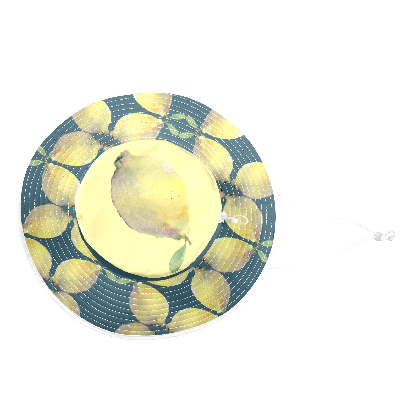 Lemon Ocean Lemon Wide Brim Bucket Hat - Lana Art Sweden