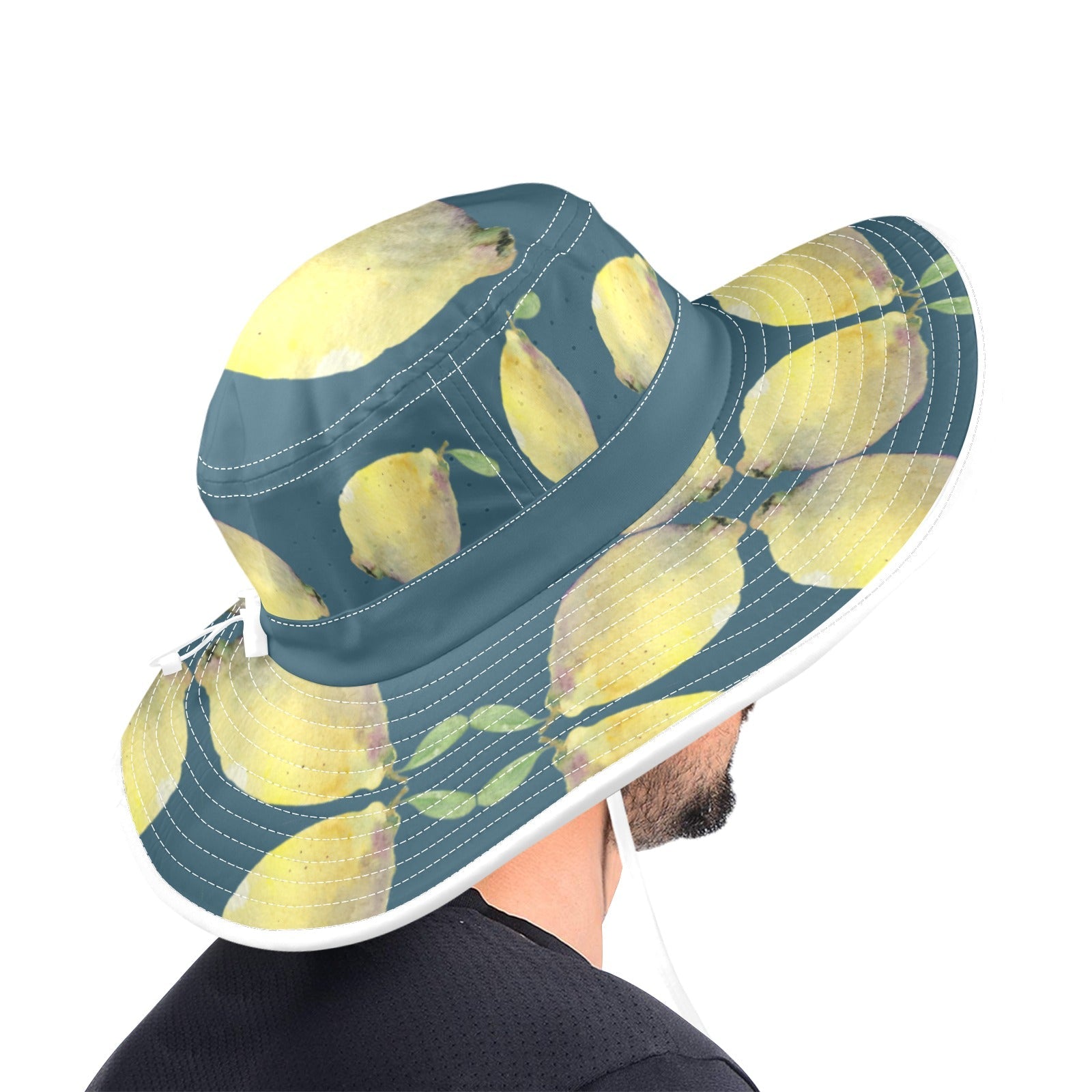 Lemon Ocean Wide Brim Bucket Hat - Lana Art Sweden