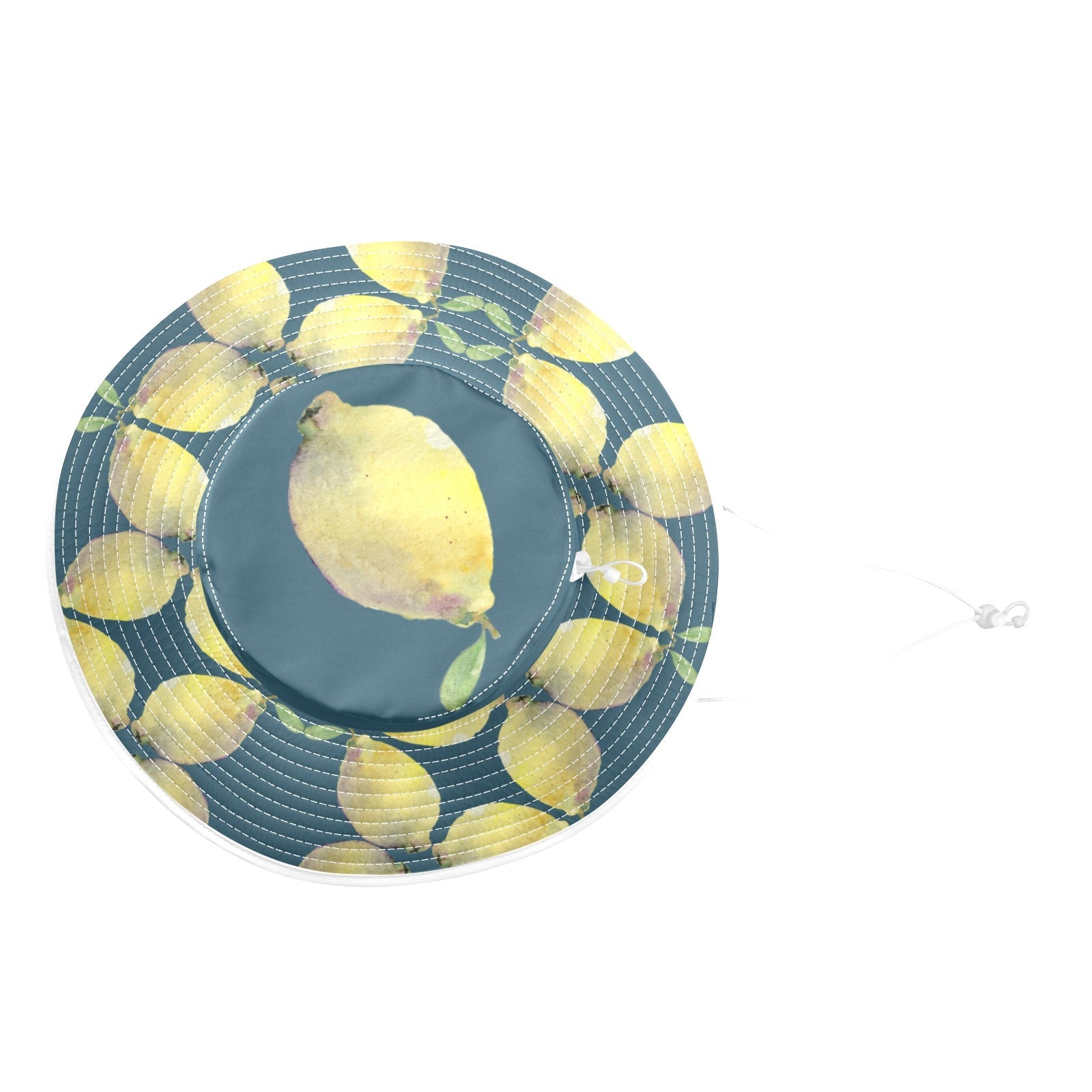 Lemon Ocean Wide Brim Bucket Hat - Lana Art Sweden