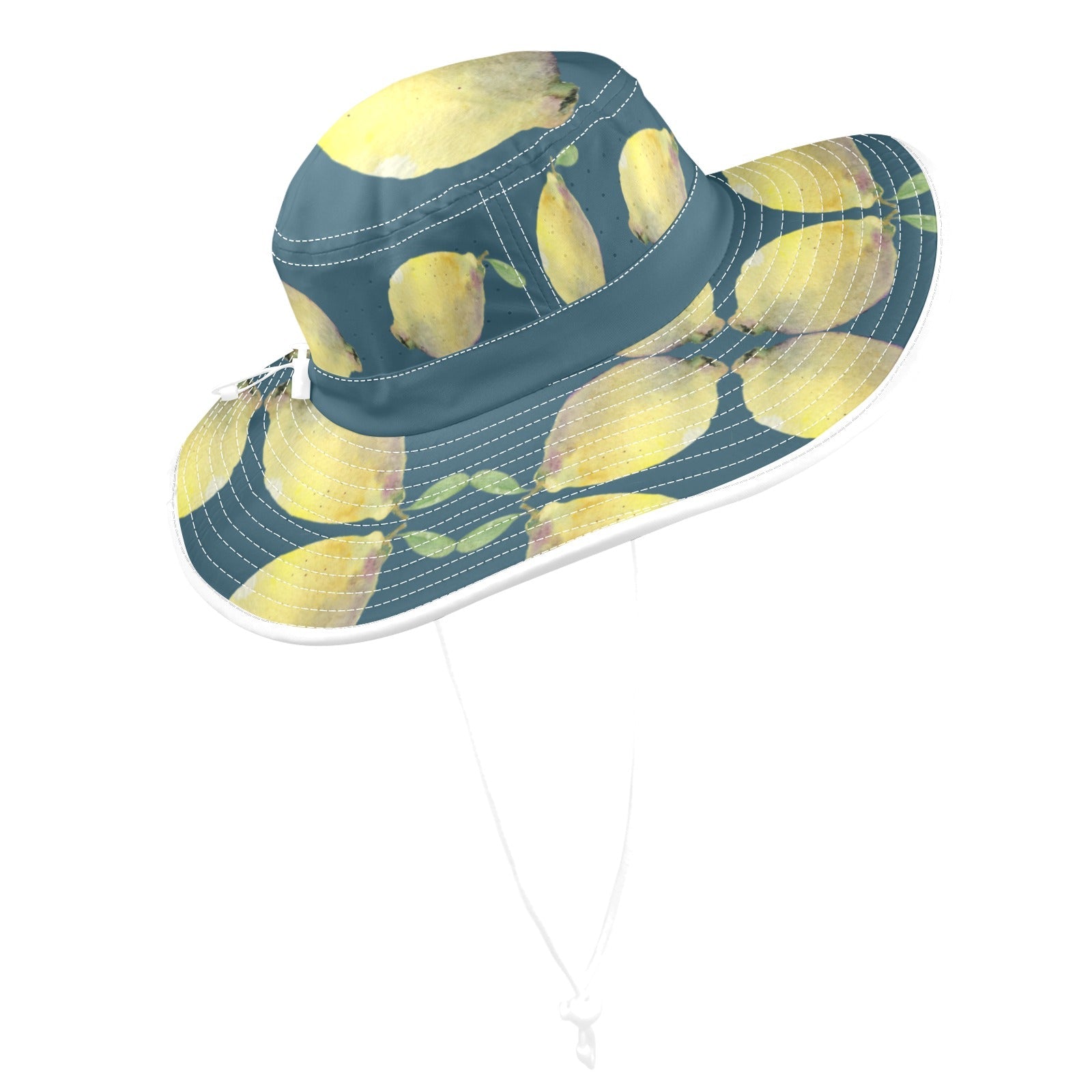 Lemon Ocean Wide Brim Bucket Hat - Lana Art Sweden