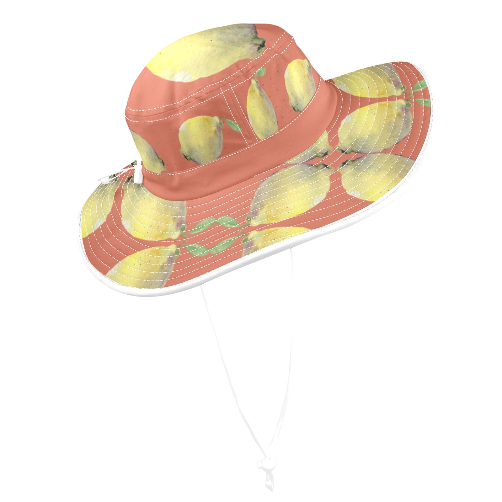 Lemon Orangeade Wide Brim Bucket Hat - Lana Art Sweden