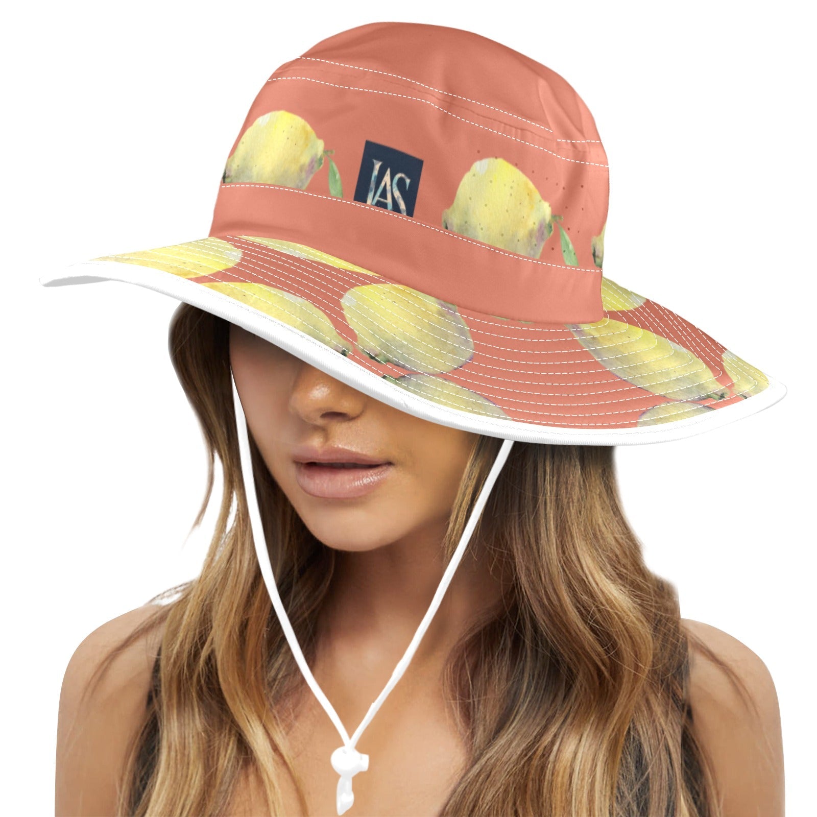 Lemon Orangeade Wide Brim Bucket Hat - Lana Art Sweden