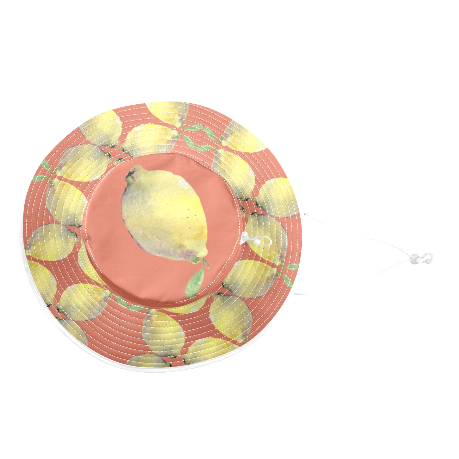 Lemon Orangeade Wide Brim Bucket Hat - Lana Art Sweden