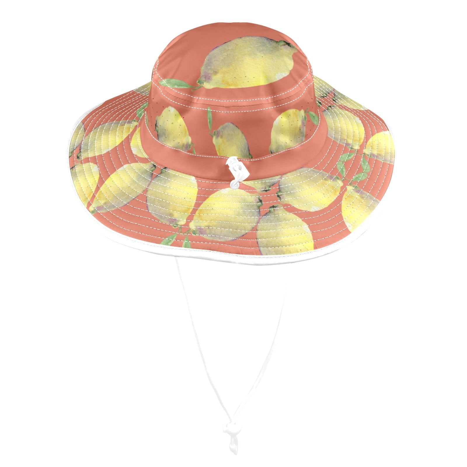Lemon Orangeade Wide Brim Bucket Hat - Lana Art Sweden
