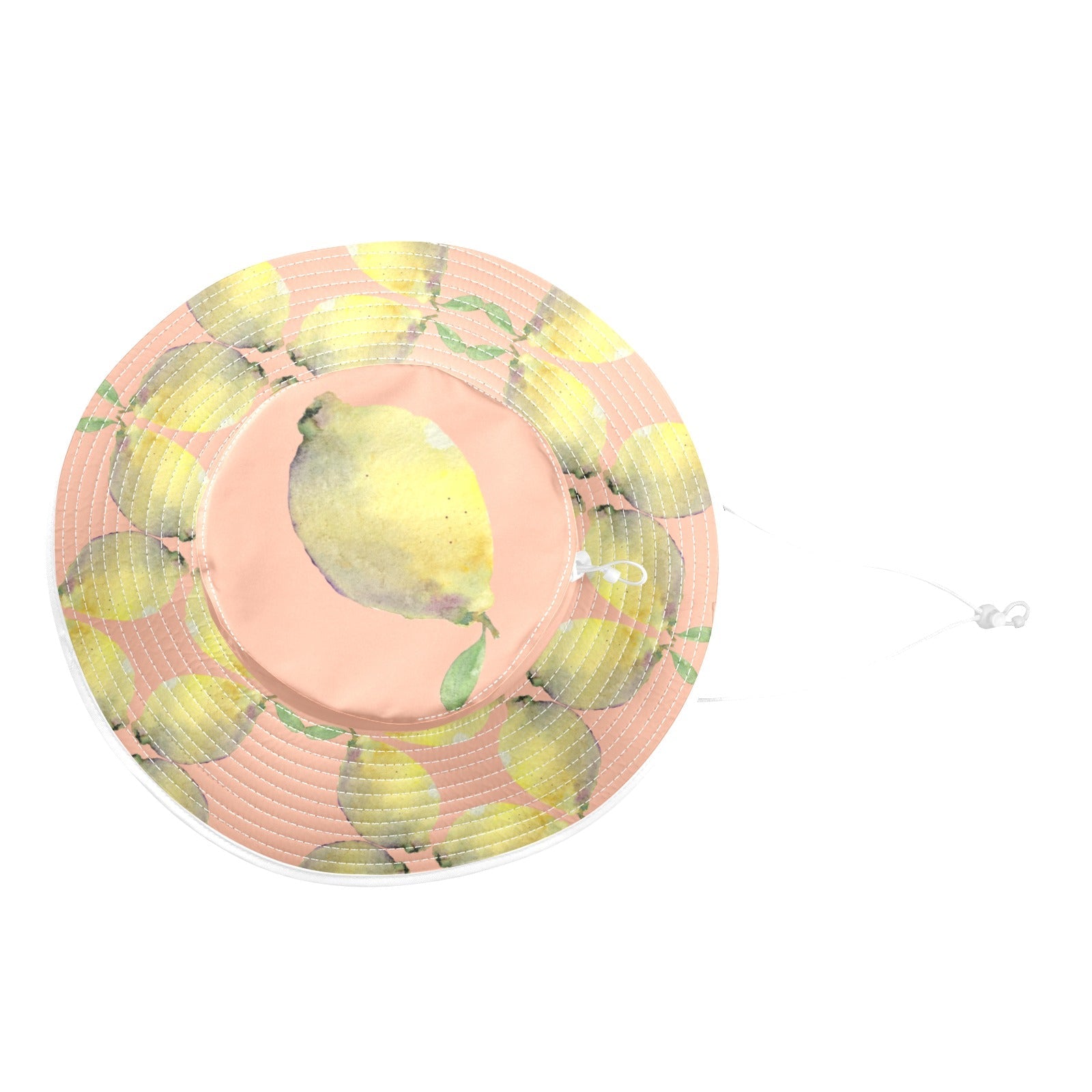 Lemon Roasted Peach Wide Brim Bucket Hat - Lana Art Sweden