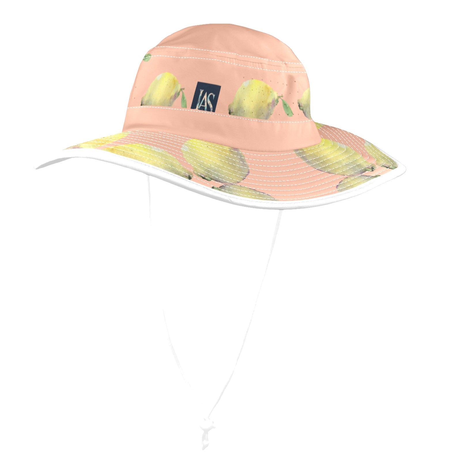 Lemon Roasted Peach Wide Brim Bucket Hat - Lana Art Sweden