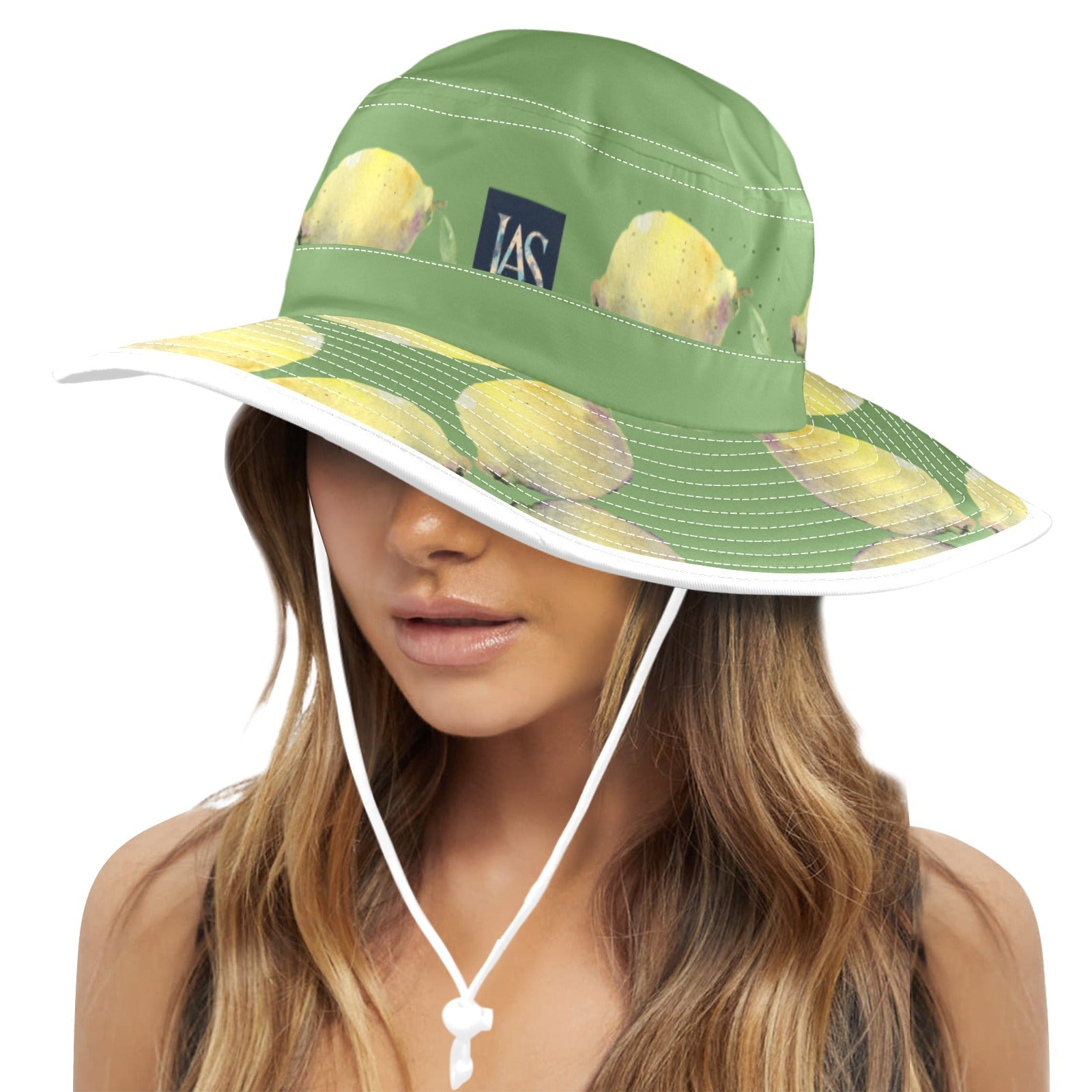 Lemon White Grape Wide Brim Bucket Hat - Lana Art Sweden