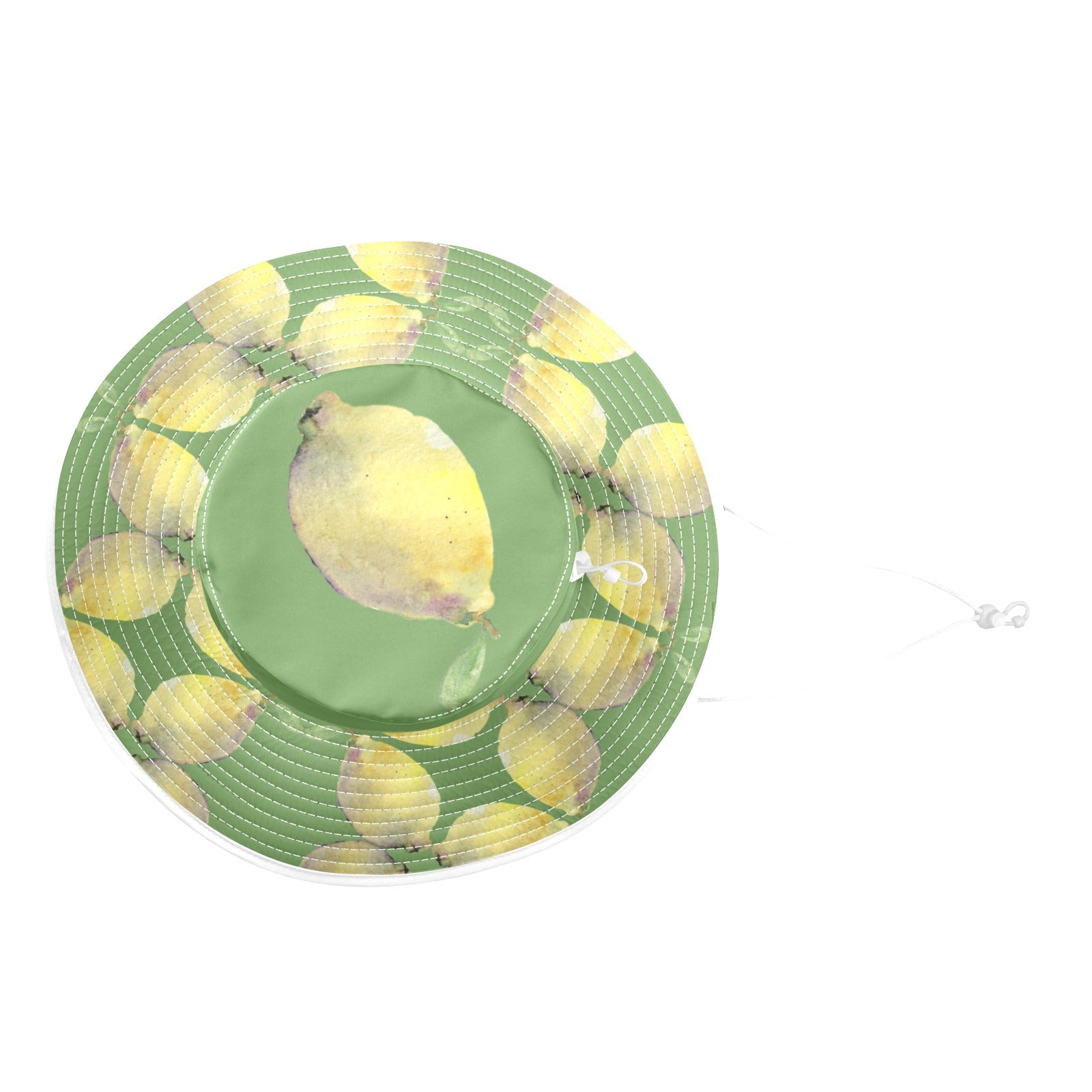 Lemon White Grape Wide Brim Bucket Hat - Lana Art Sweden