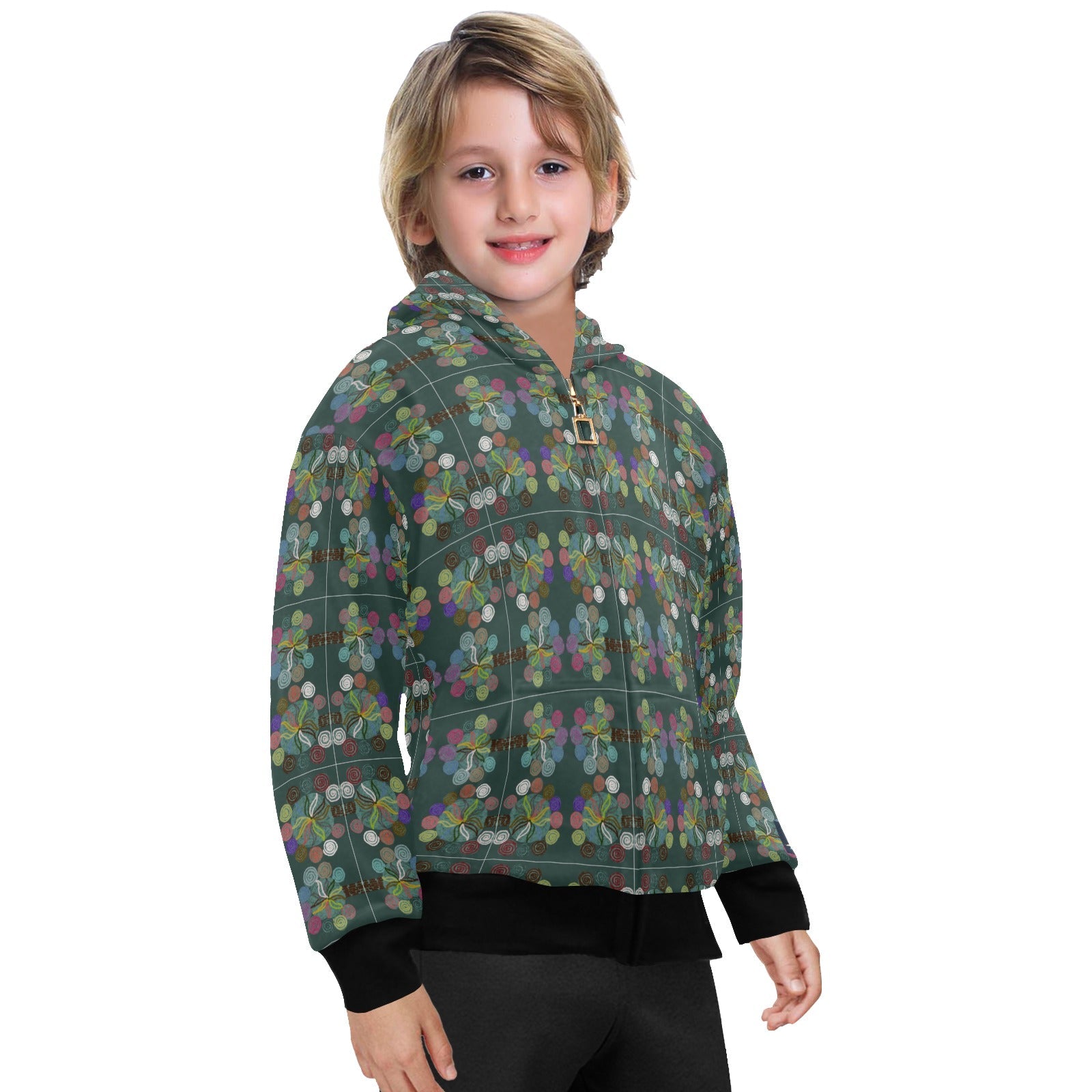Magic Trees Big Boys' Zip Up Hoodie (H58) - Lana Art Sweden