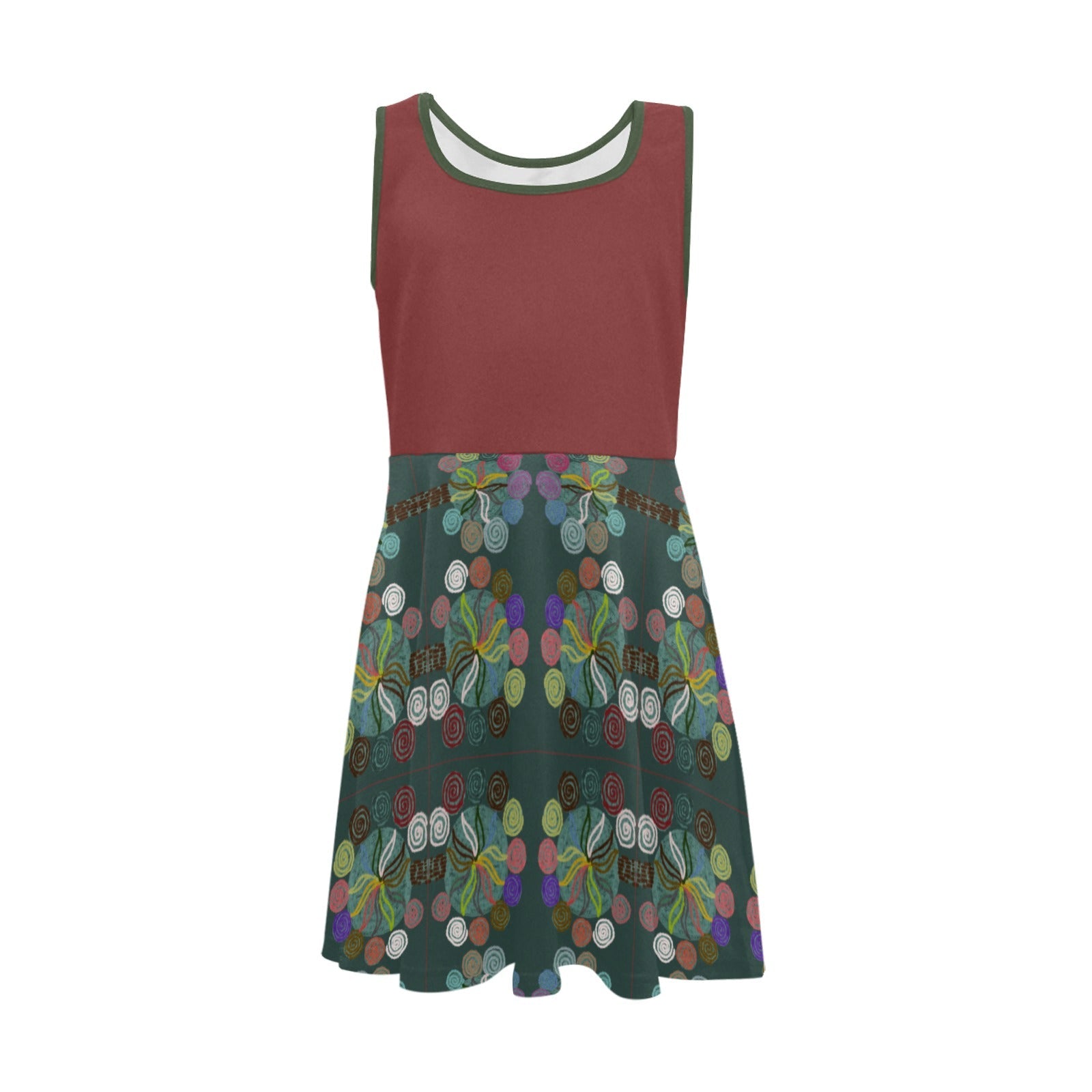 Magic Trees Chocolate Girls' Sleeveless Sundress - Lana Art Sweden