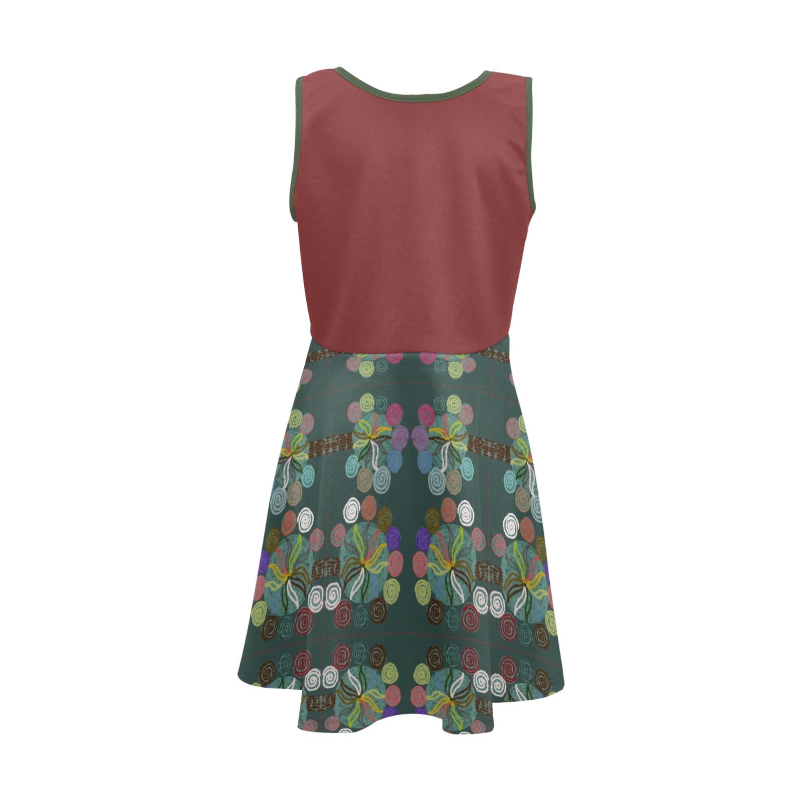 Magic Trees Chocolate Girls' Sleeveless Sundress - Lana Art Sweden