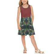 Magic Trees Chocolate Girls' Sleeveless Sundress - Lana Art Sweden