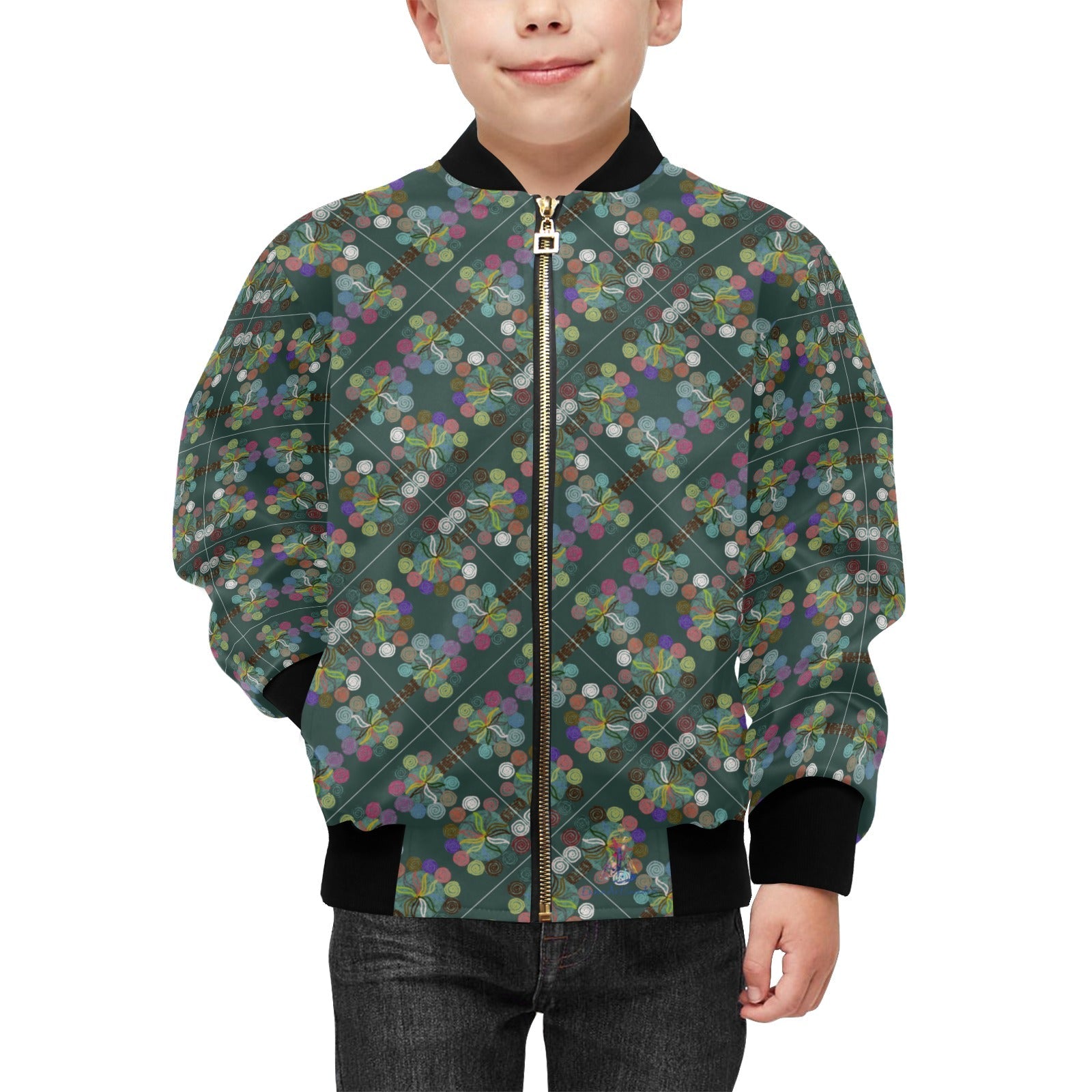 Magic Trees Diagonal Kids' Bomber Jacket with Pockets (Model H40) - Lana Art Sweden