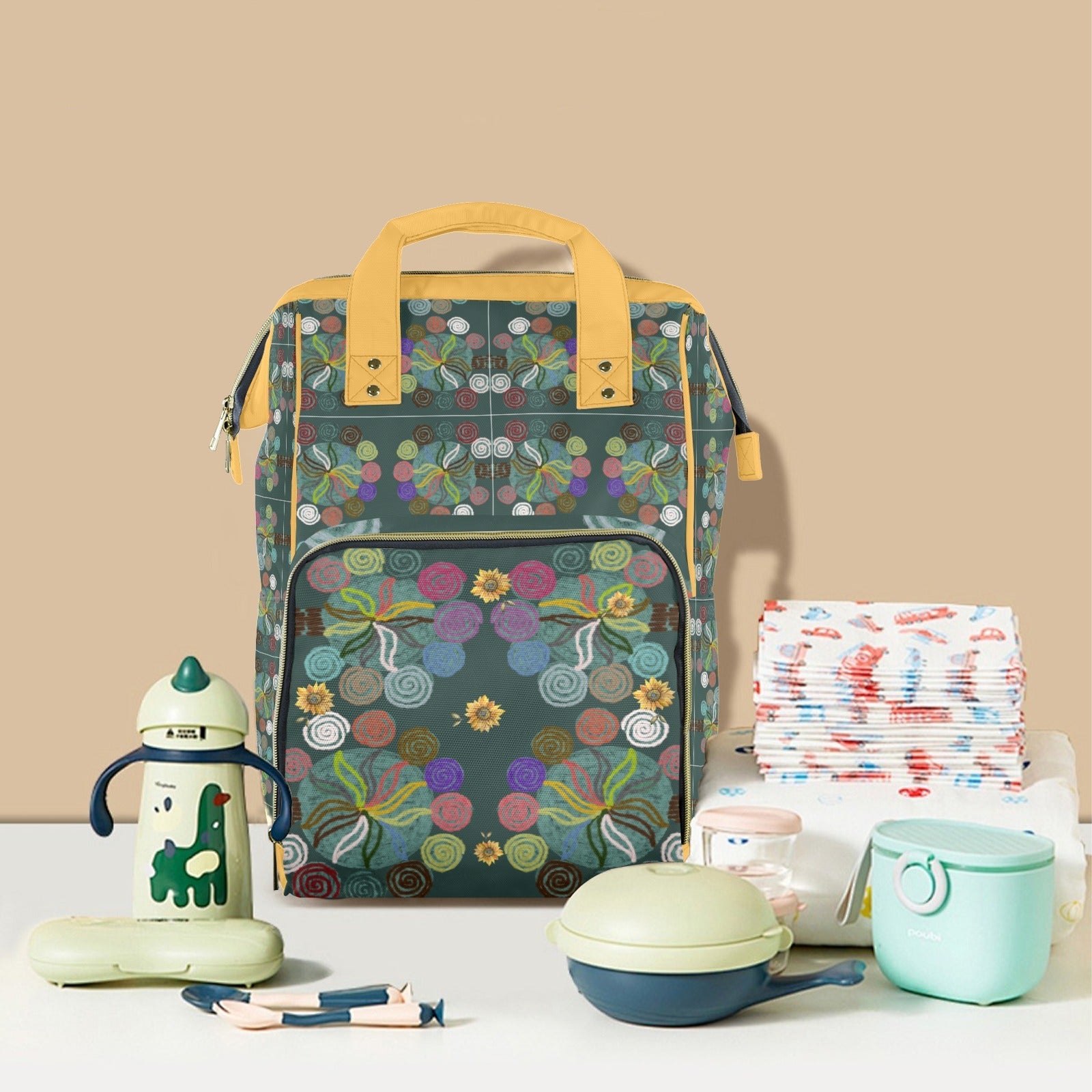 Magic Trees Gold Multi - Function Travel Diaper Bag - Large - Lana Art Sweden