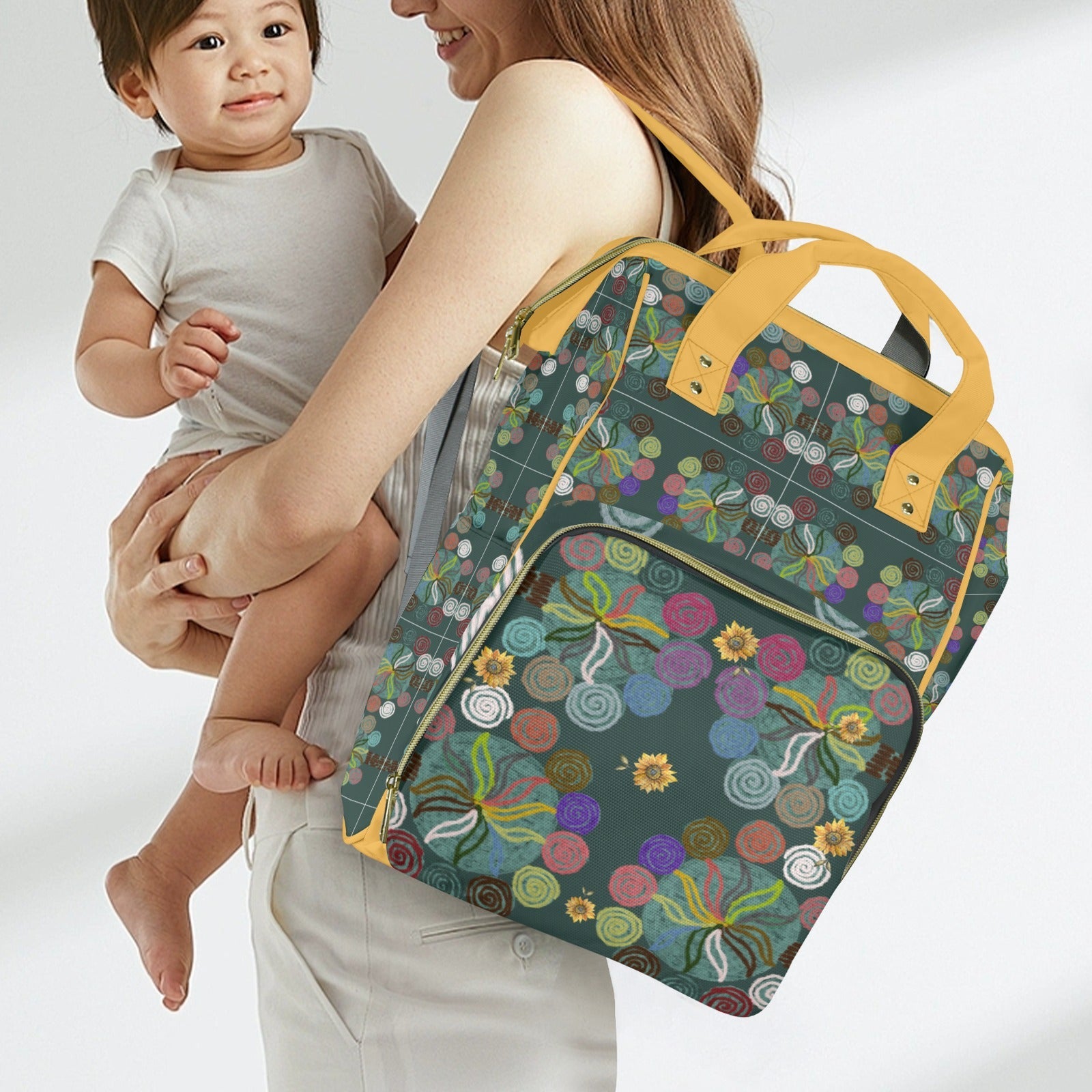 Magic Trees Gold Multi - Function Travel Diaper Bag - Large - Lana Art Sweden