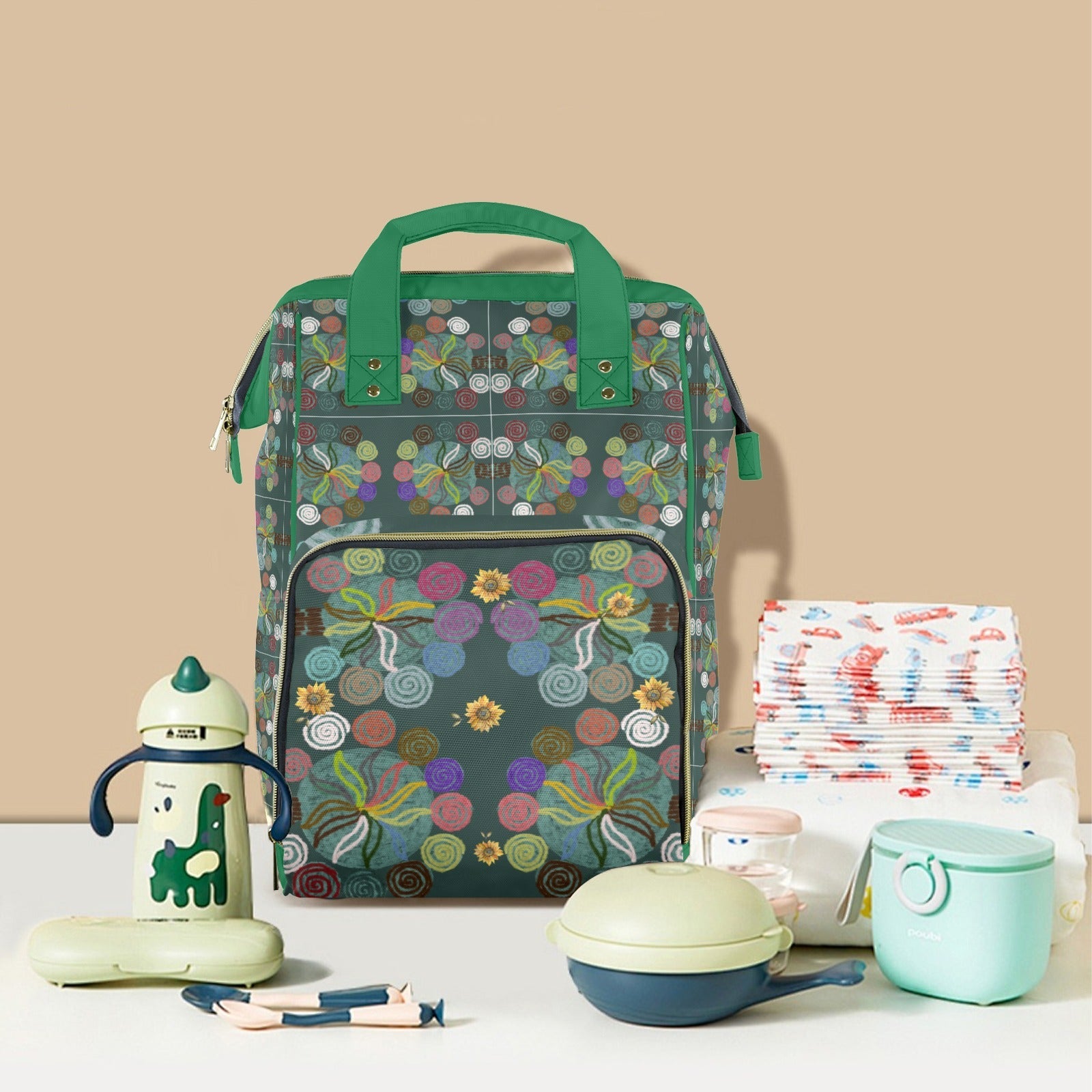 Magic Trees Green Multi - Function Travel Diaper Bag - Large - Lana Art Sweden