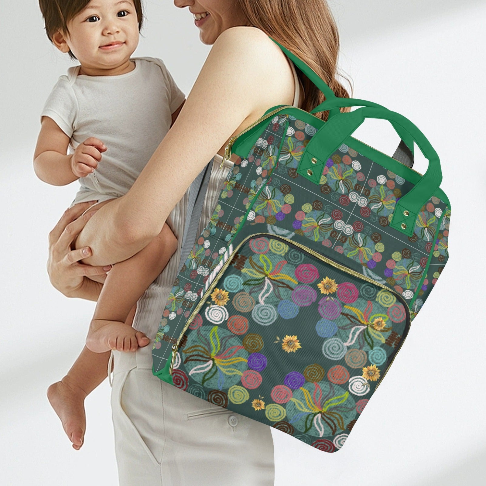 Magic Trees Green Multi - Function Travel Diaper Bag - Large - Lana Art Sweden