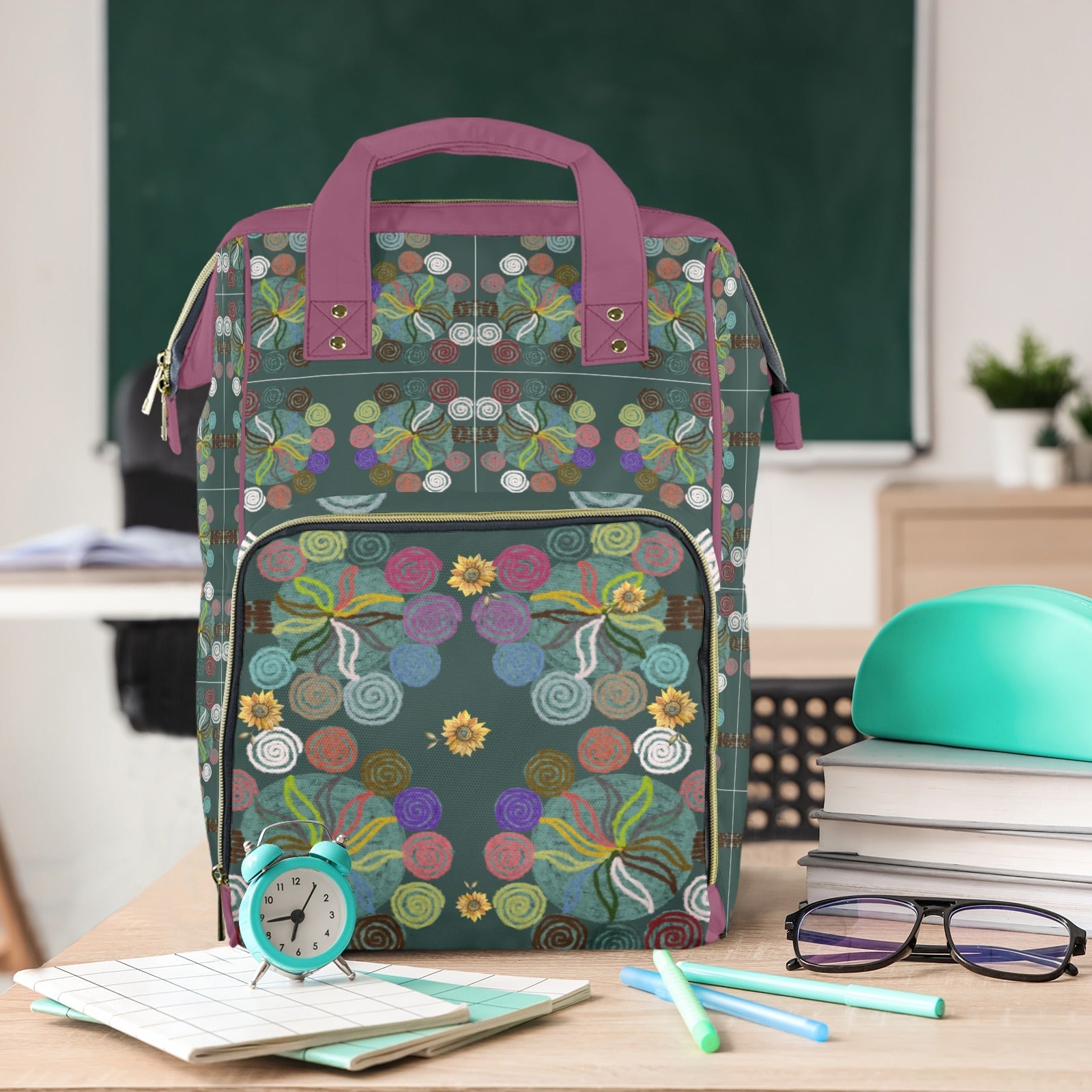Magic Trees Magenta Large Multi - Function Travel Bag - Lana Art Sweden